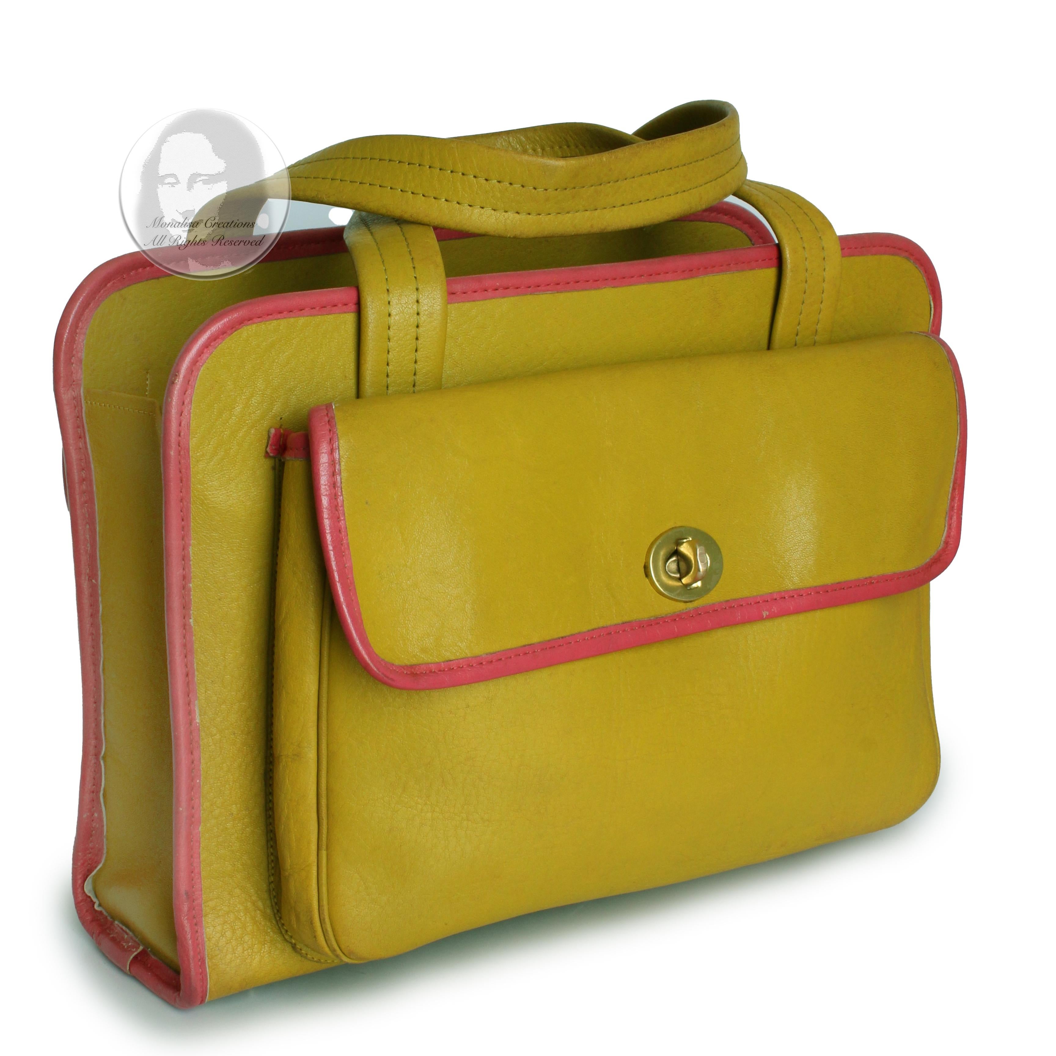 vintage yellow coach bag