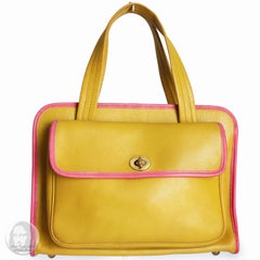 Bonnie Cashin for Coach Safari Tote Bag Mimosa & Pink Leather Rare Vintage 60s