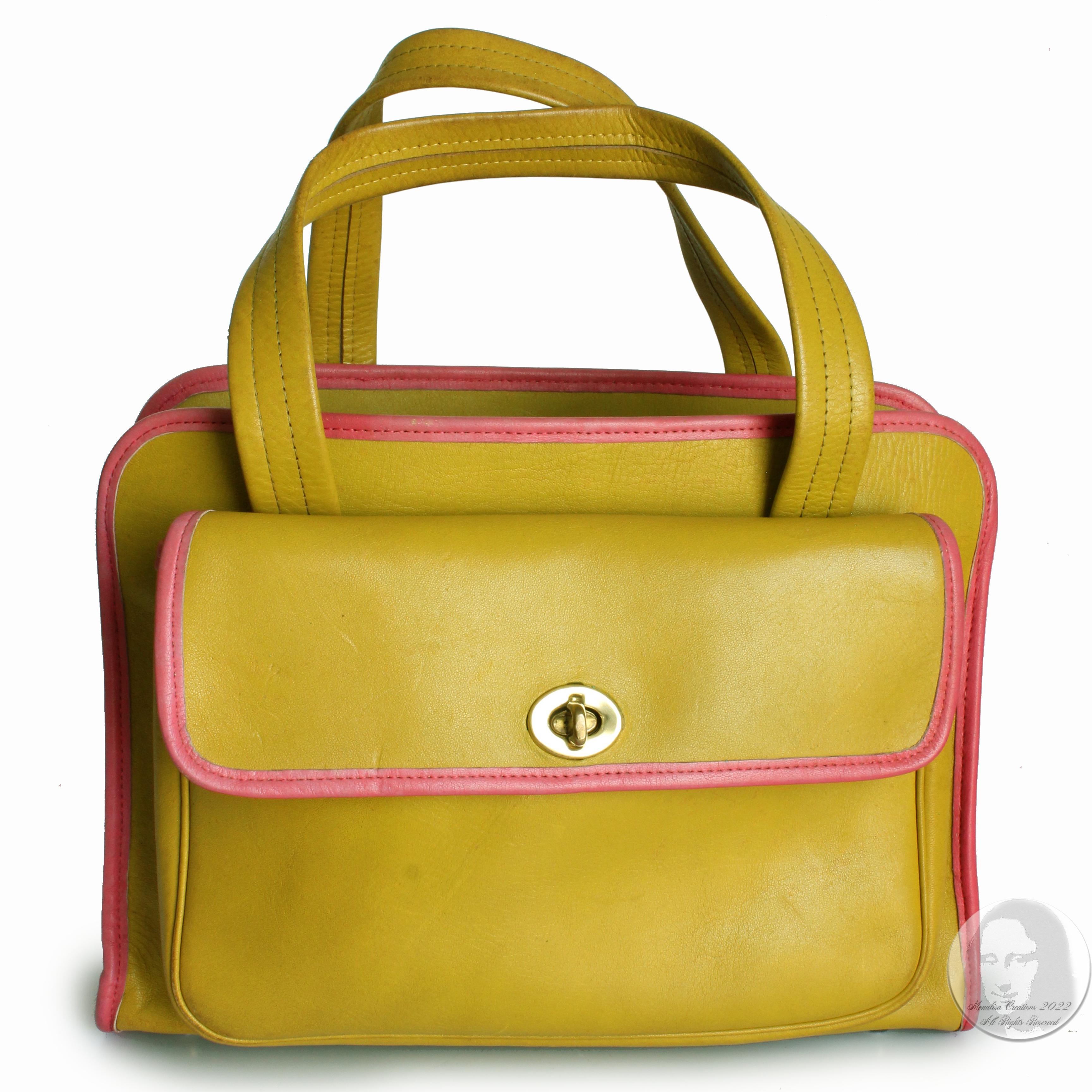 Bonnie Cashin pour Coach Safari - Sac fourre-tout en cuir Mimosa et rose, rare, vintage, années 60 3