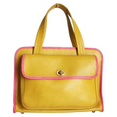 Bonnie Cashin for Coach Safari Tote Bag Mimosa & Pink Leather Rare Vintage 60s