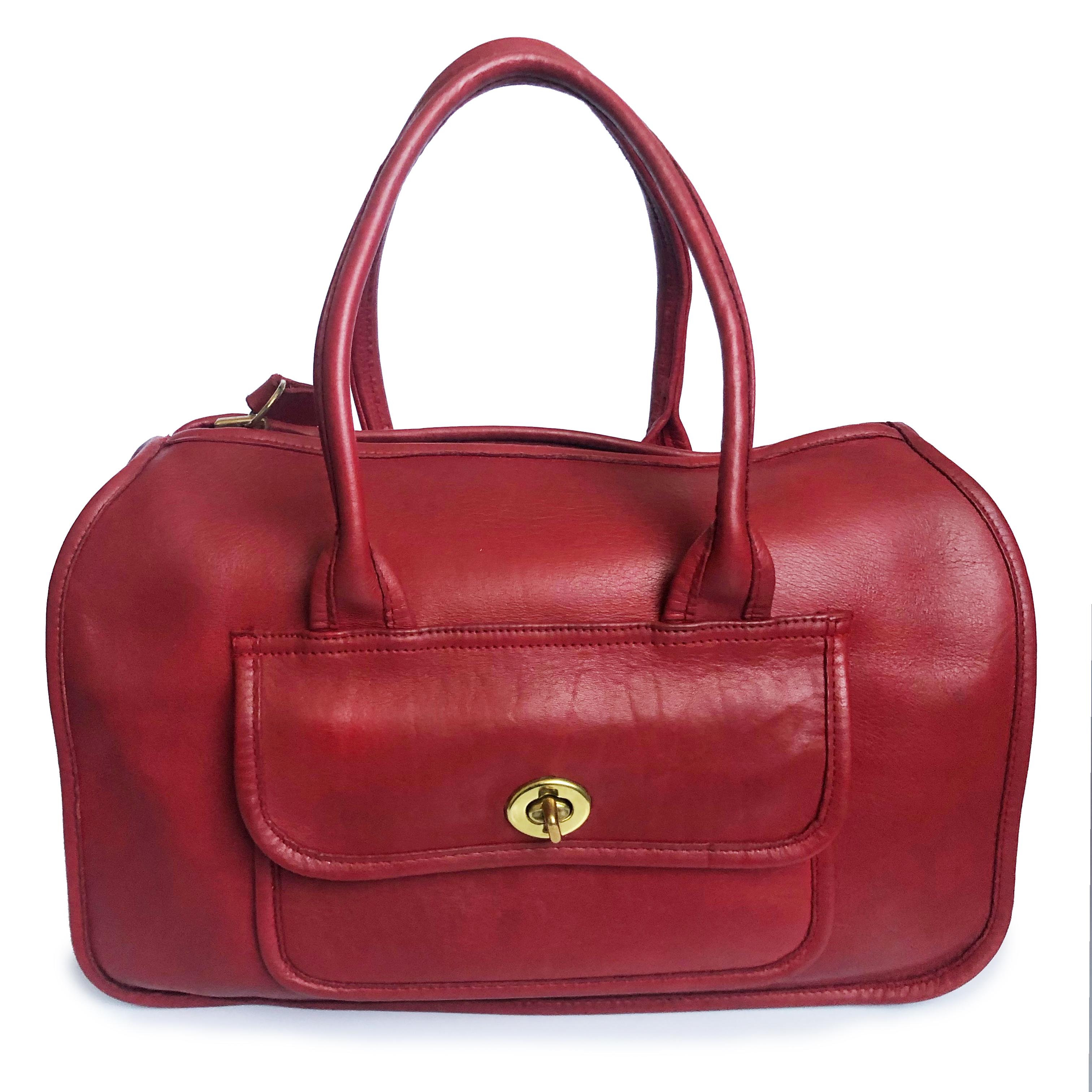 Bonnie Cashin für Coach Satchel Double Side Turn Lock Tote Bag Rotes Leder 60s 2