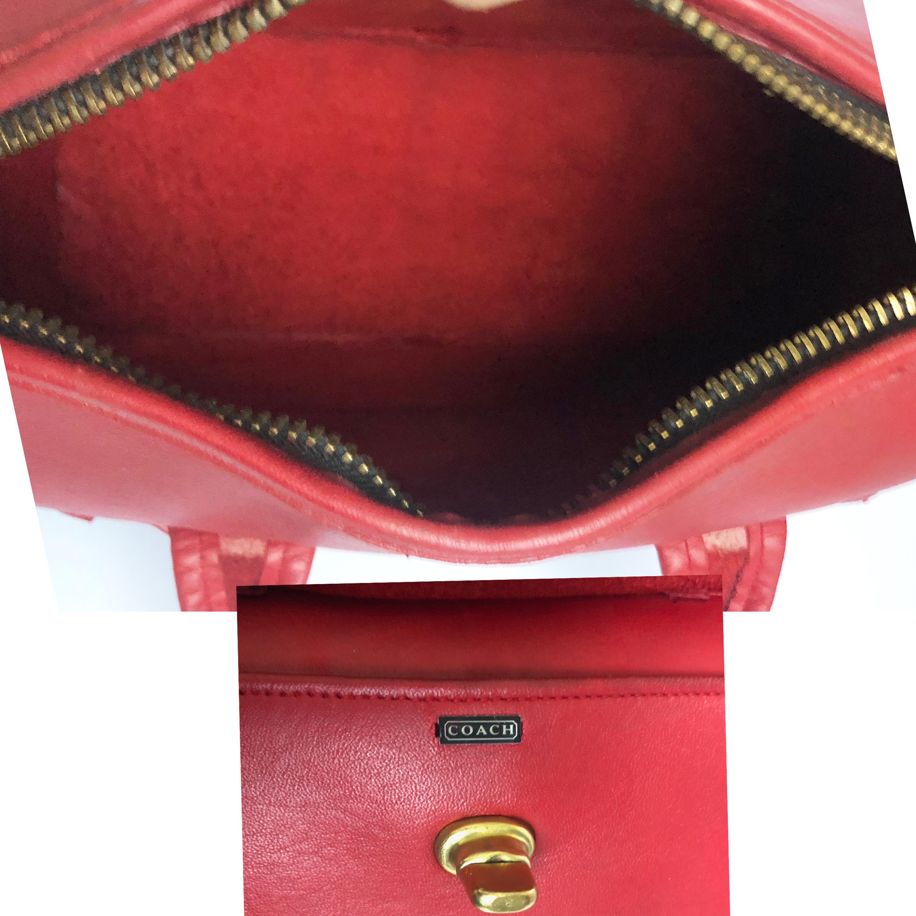 Bonnie Cashin for Coach Satchel Double Side Turn Lock Tote Bag Red Leather 60s 2