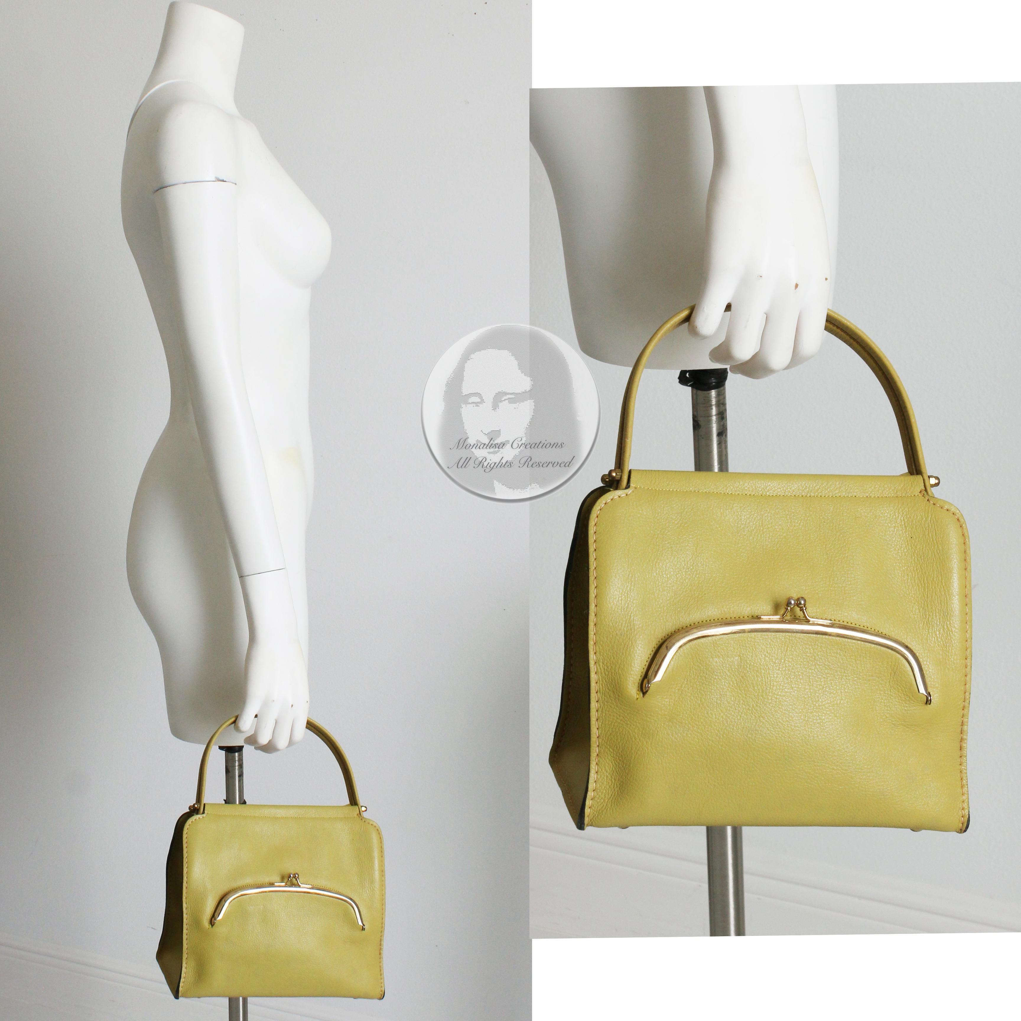 Bonnie Cashin for Coach Scissor Frame Tote Bag Mimosa Leather Rare Vintage 60s  In Good Condition In Port Saint Lucie, FL