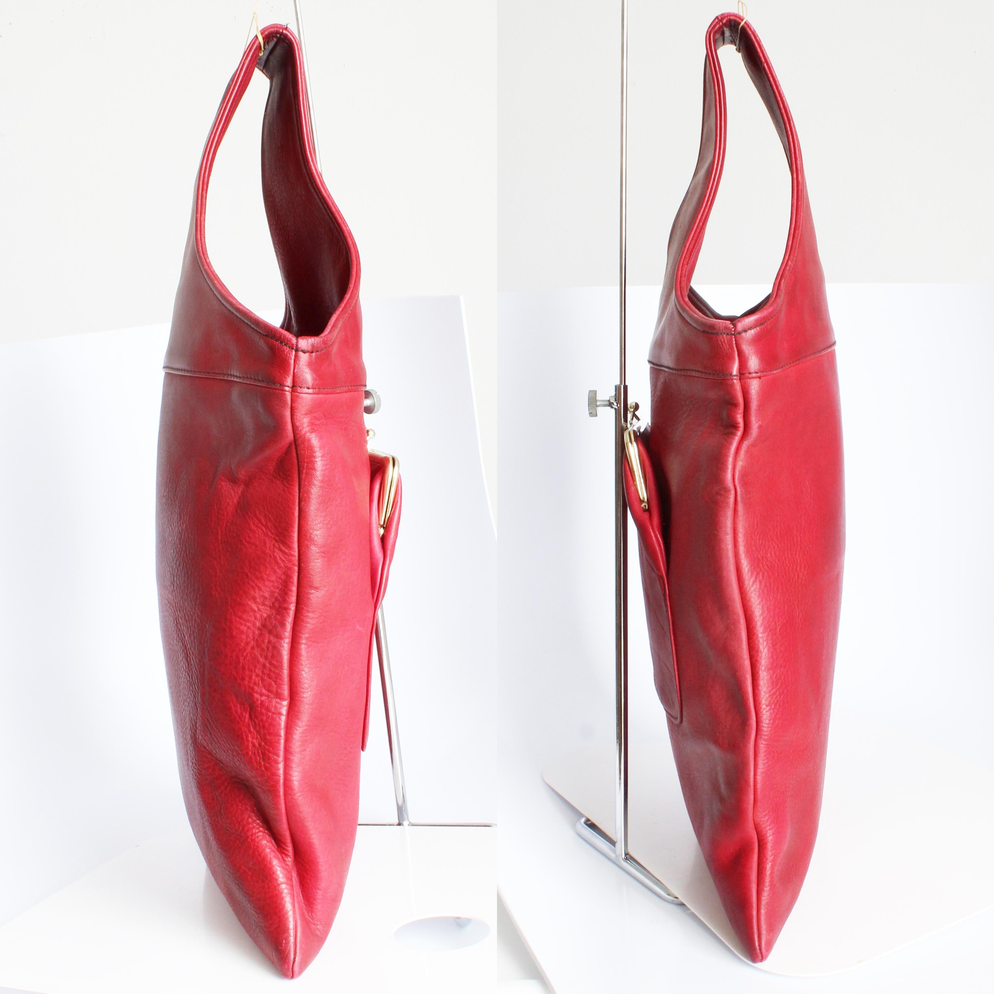 Bonnie Cashin for Coach Sling Bag Tote Dark Red Leather 60s Cashin Carry Rare For Sale 1