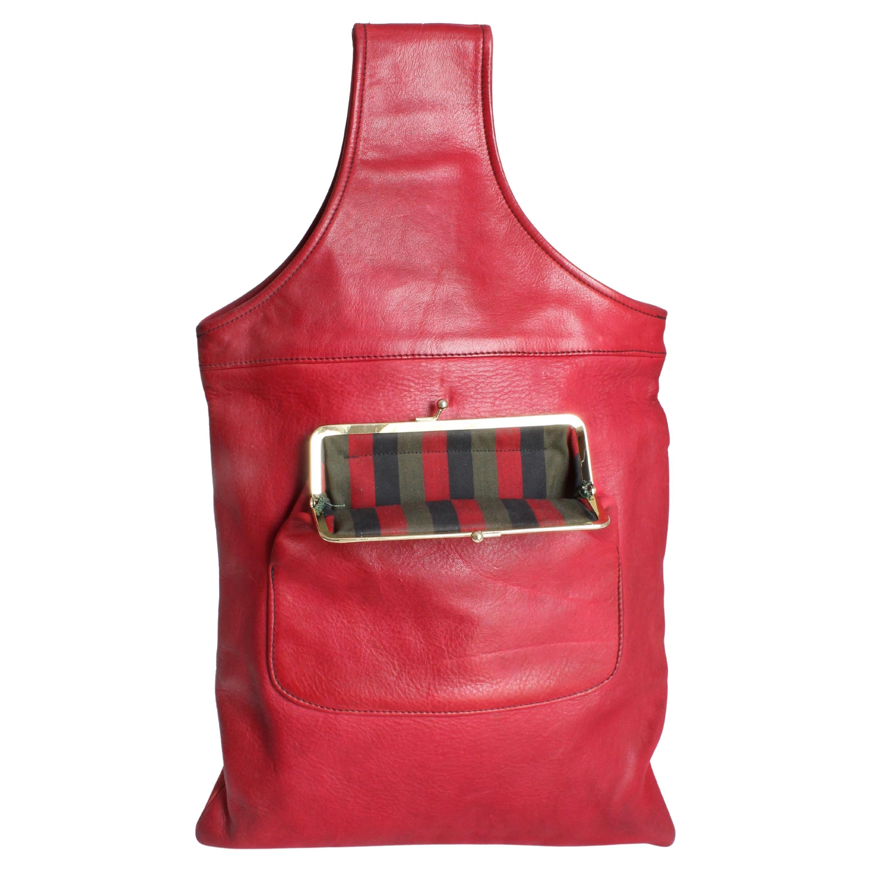 Bonnie Cashin for Coach Sling Bag Tote Dark Red Leather 60s Cashin Carry Rare For Sale