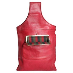Bonnie Cashin für Coach Sling Bag Tote Dunkelrote Leder 60er Jahre Kaschmir-Tragetasche Selten