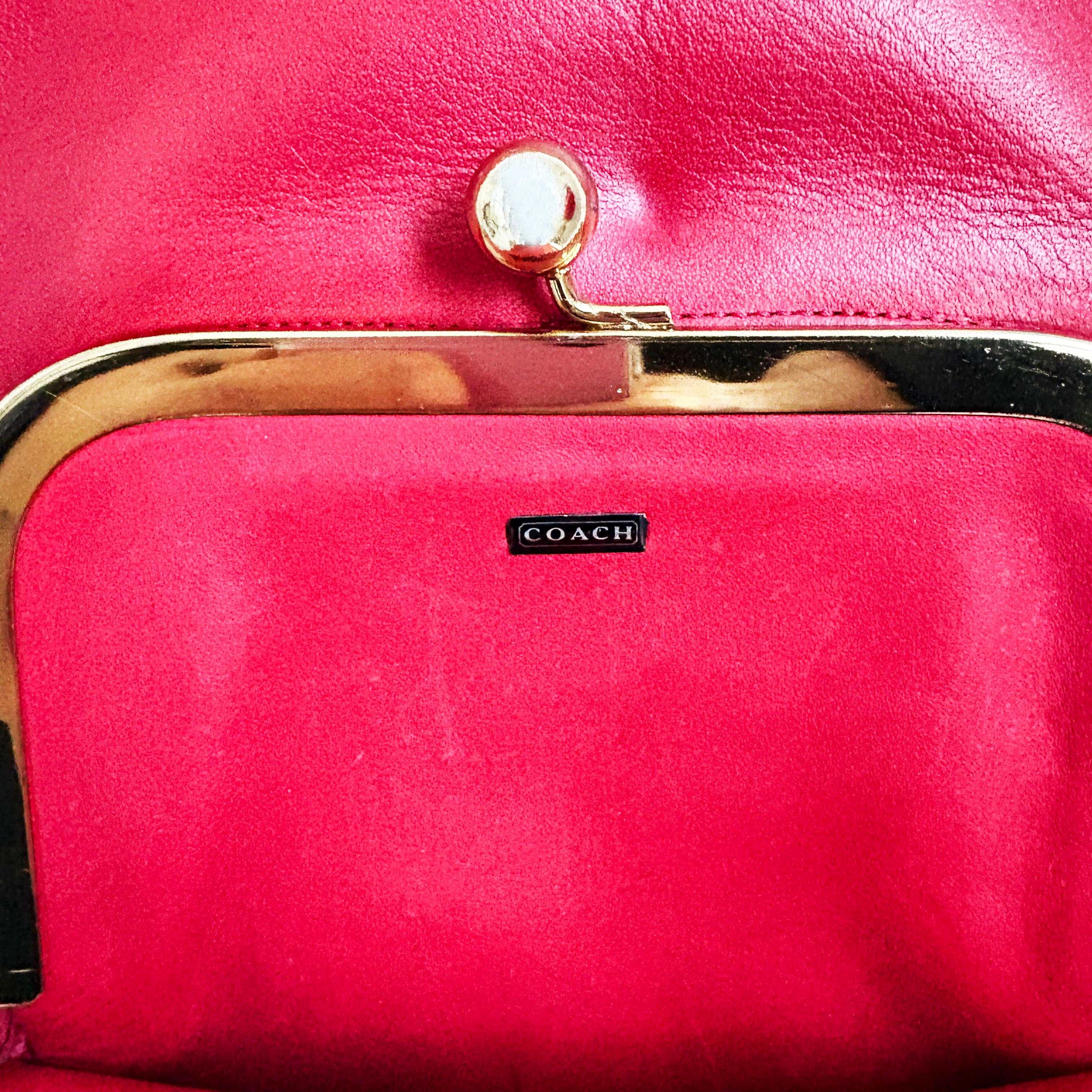 Bonnie Cashin für Coach Swinger Tasche mit doppeltem Rahmen und Kissenschloss aus rotem Leder Vintage im Angebot 11