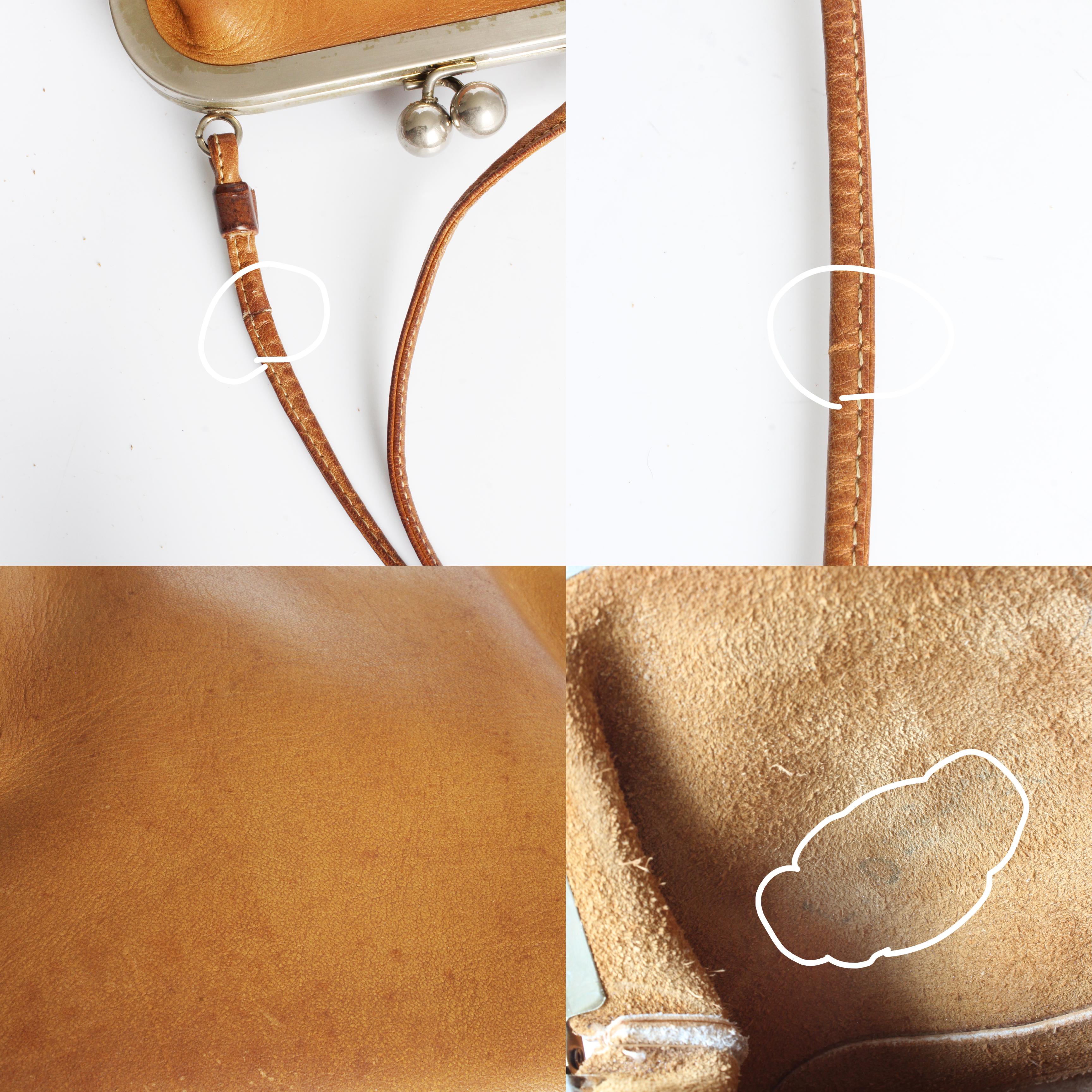 Bonnie Cashin for Coach Swinger Bag Double Frame Kiss Lock Tan Leather Vintage 9