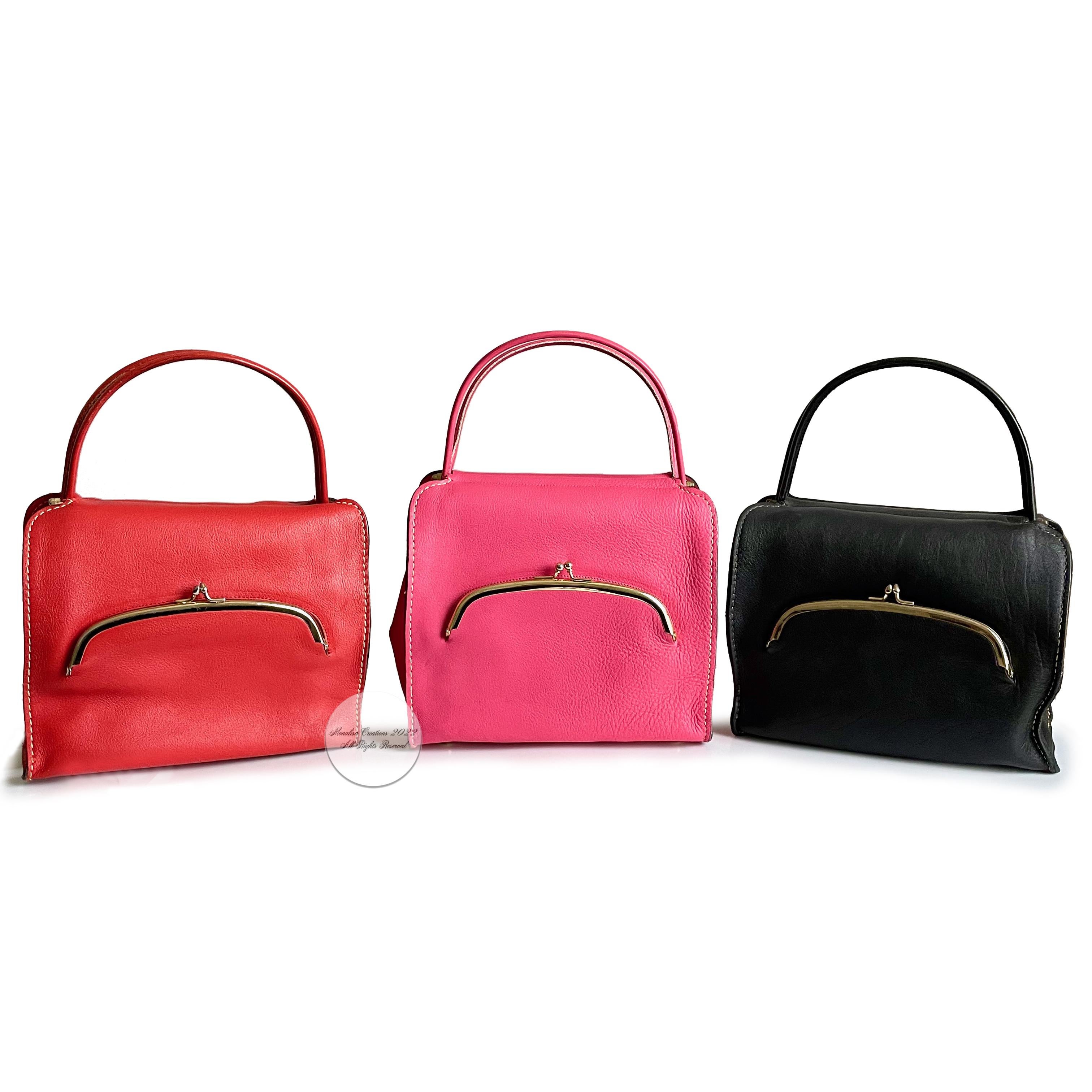 Bonnie Cashin for Coach Tote Bag Cashin Carry Scissor Frame Bag Pink Leather 60s 9