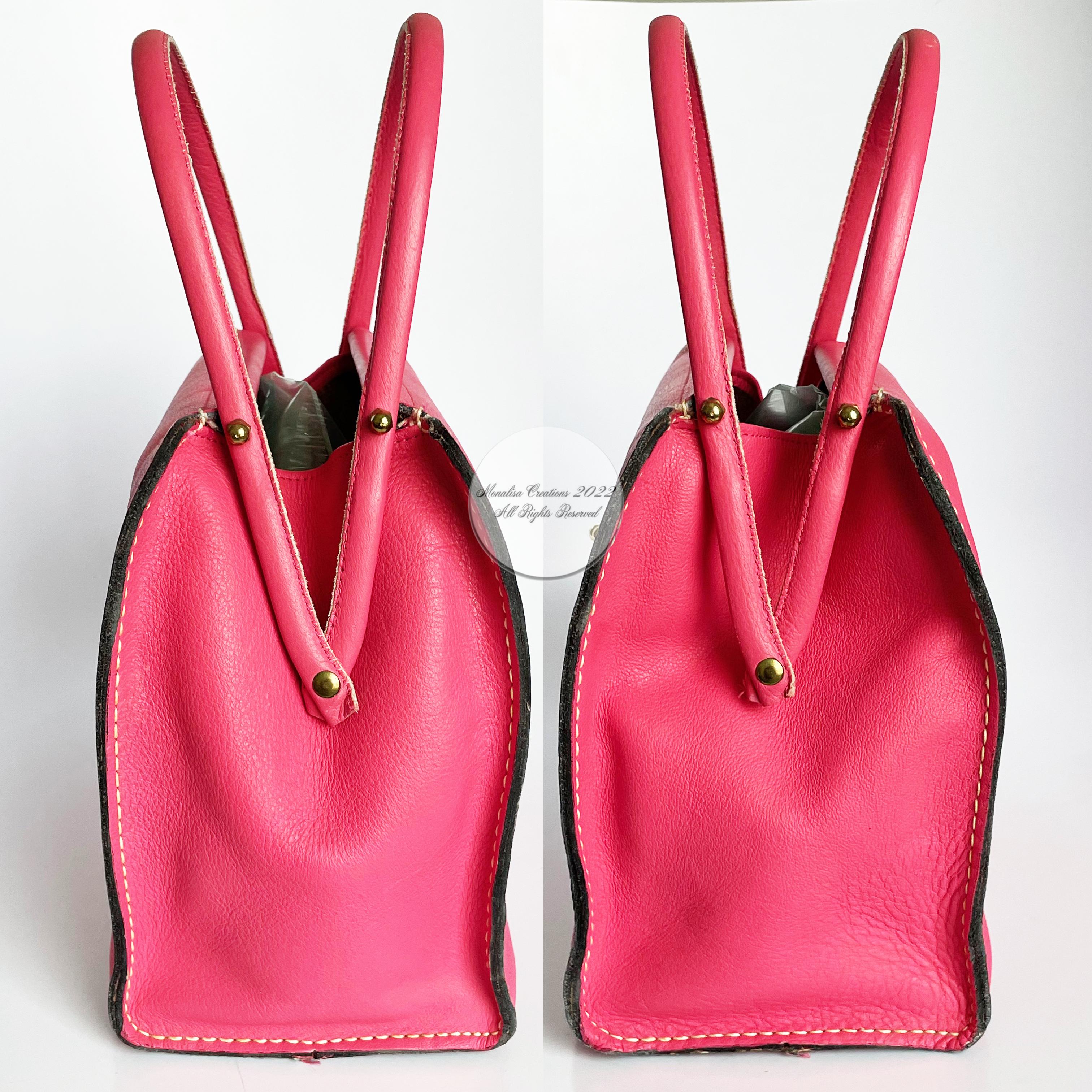Women's or Men's Bonnie Cashin for Coach Tote Bag Cashin Carry Scissor Frame Bag Pink Leather 60s