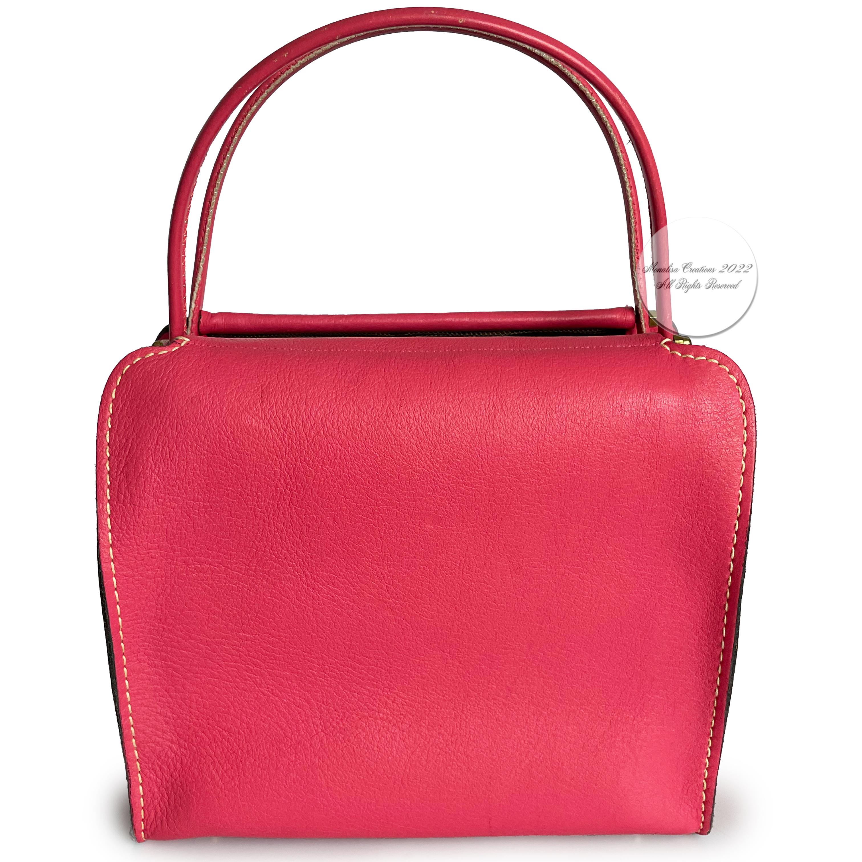 Bonnie Cashin for Coach Tote Bag Cashin Carry Scissor Frame Bag Pink Leather 60s 1