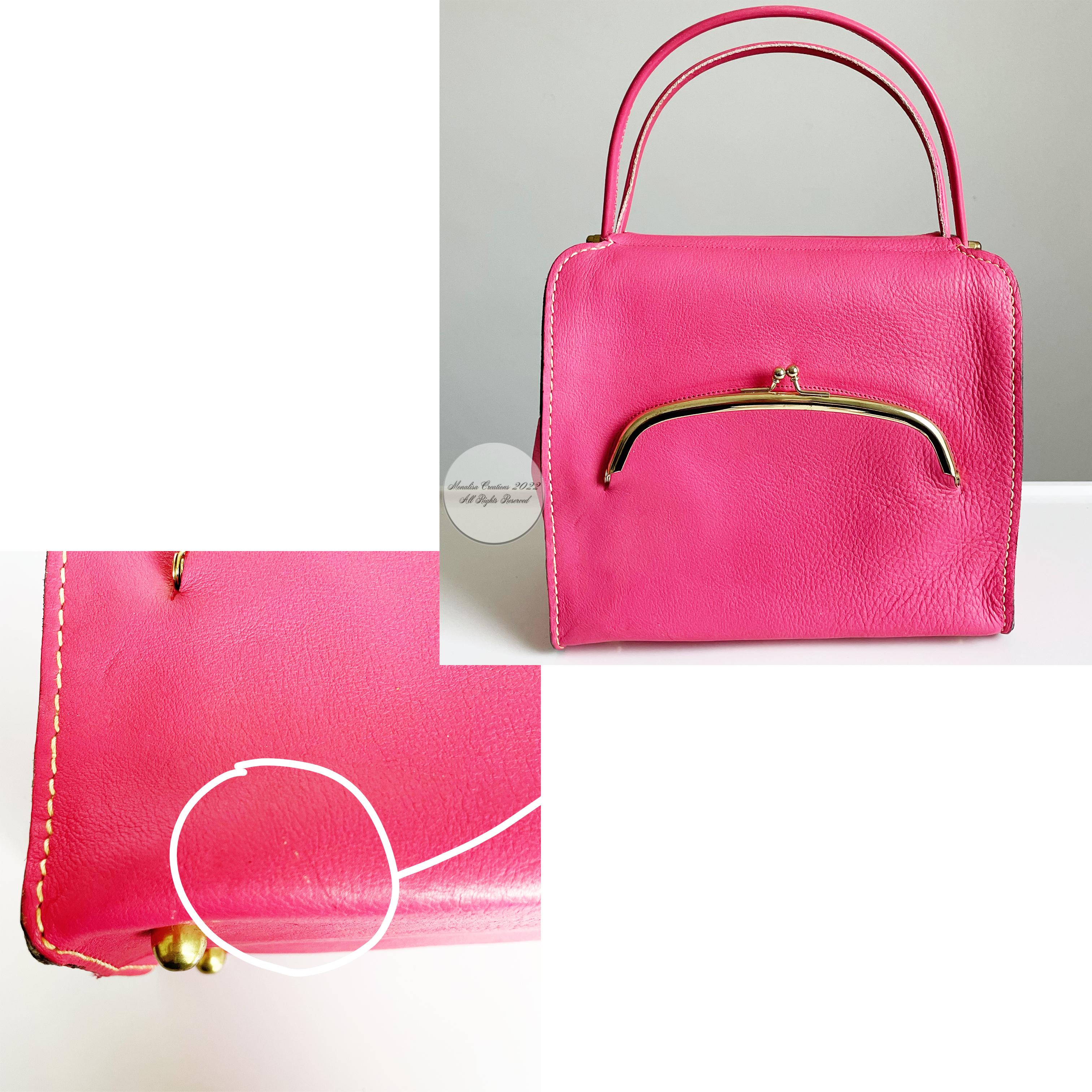 Bonnie Cashin for Coach Tote Bag Cashin Carry Scissor Frame Bag Pink Leather 60s 4