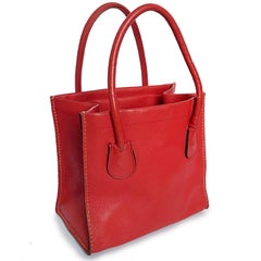 Bonnie Cashin for Coach Tote Bag Dinky Red Leather Handbag Vintage 1960s Rare