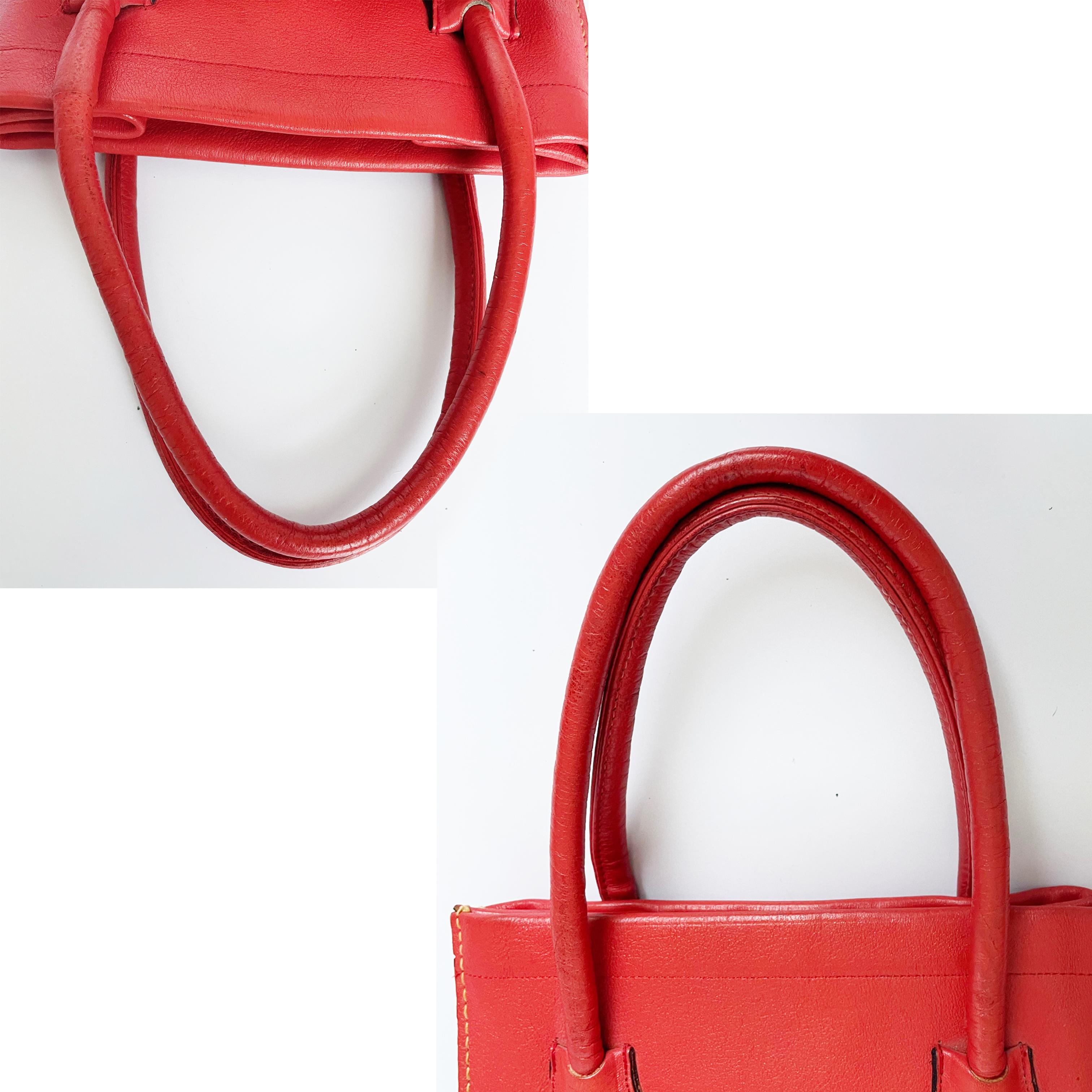 Bonnie Cashin for Coach Tote Bag Dinky Red Leather Handbag Vintage 1960s Rare 2