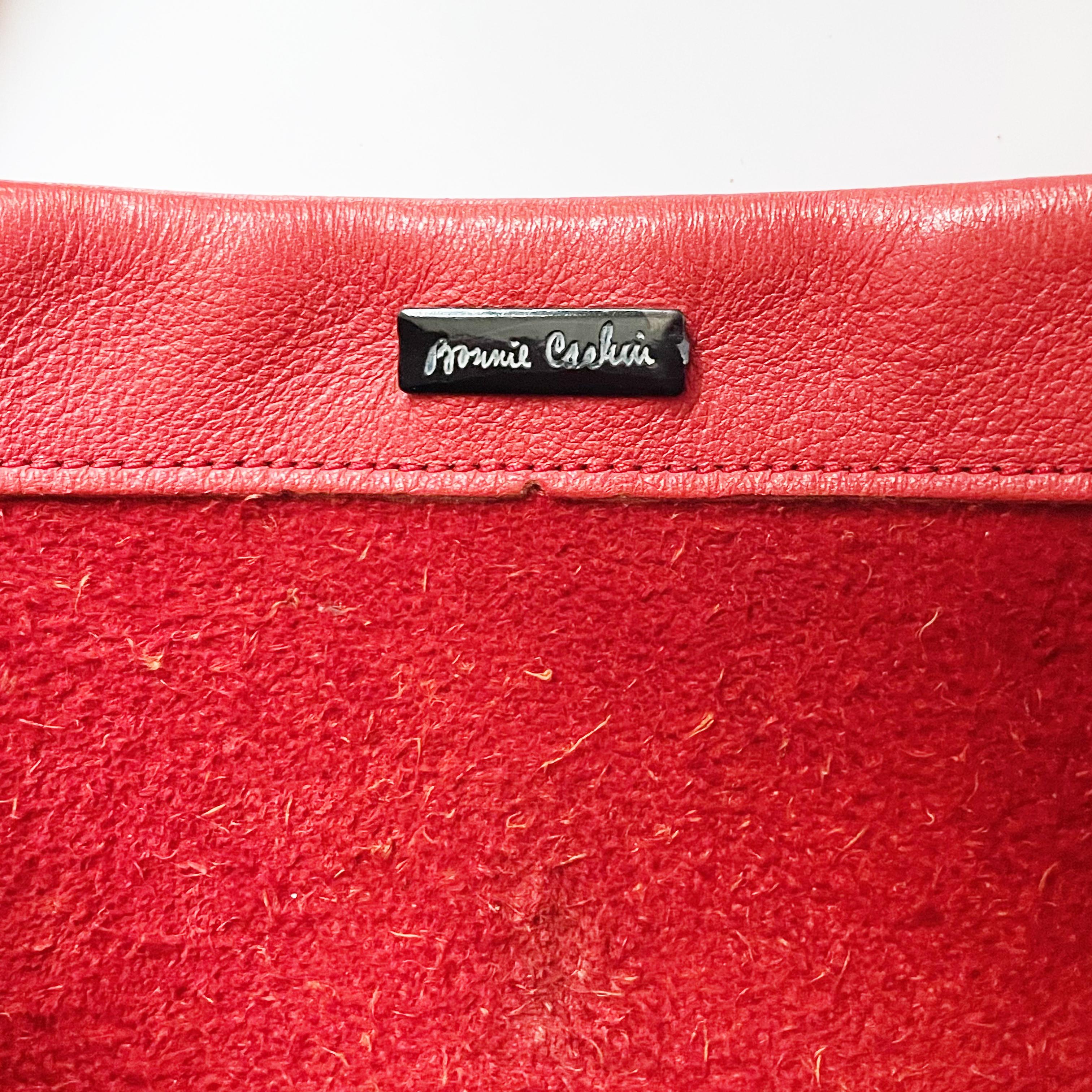 Bonnie Cashin for Coach Tote Bag Dinky Red Leather Handbag Vintage 1960s Rare 3