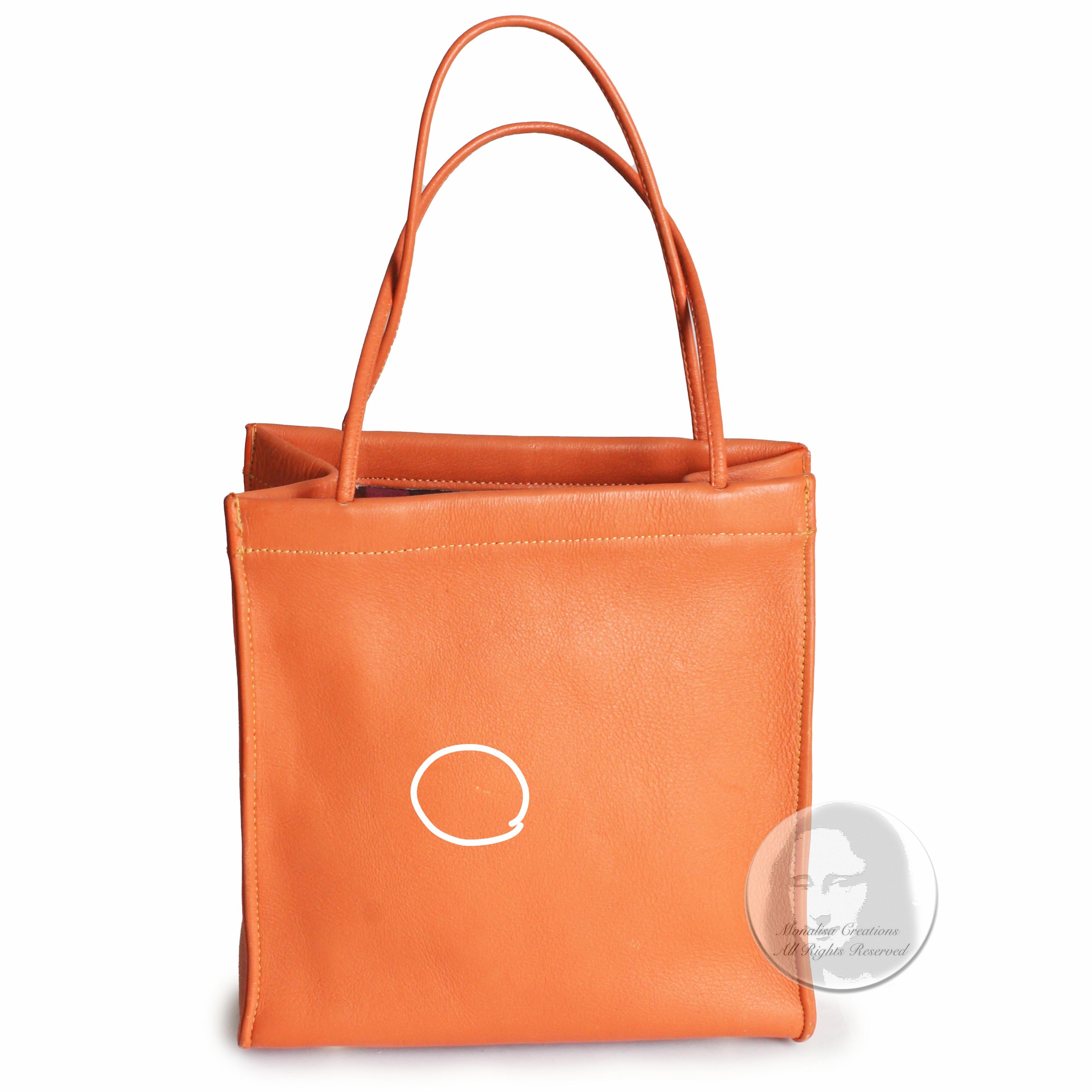 Bonnie Cashin For Coach Tote Bag Mini Double Handle Orange Leather Cashin Carry 7