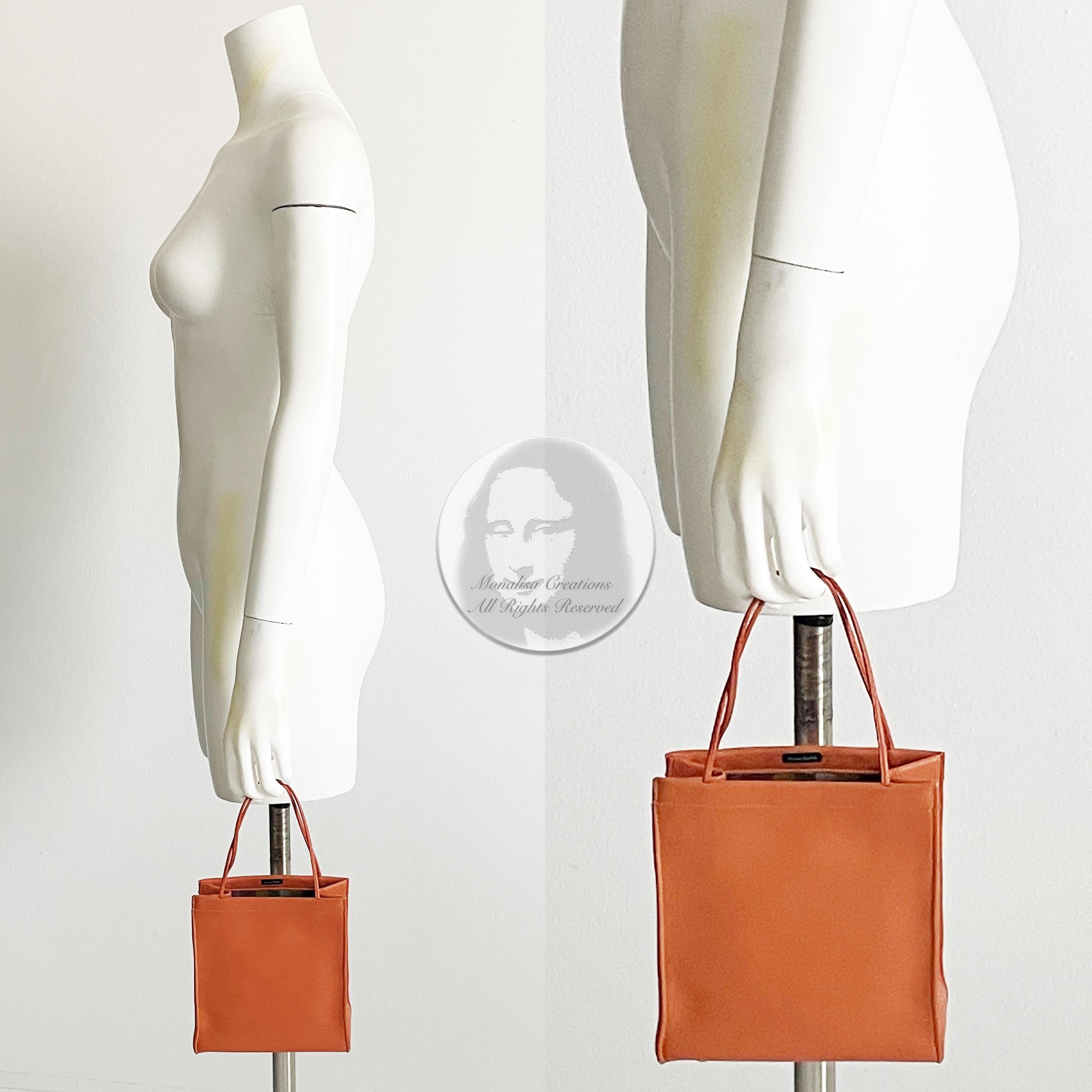 Women's or Men's Bonnie Cashin For Coach Tote Bag Mini Double Handle Orange Leather Cashin Carry
