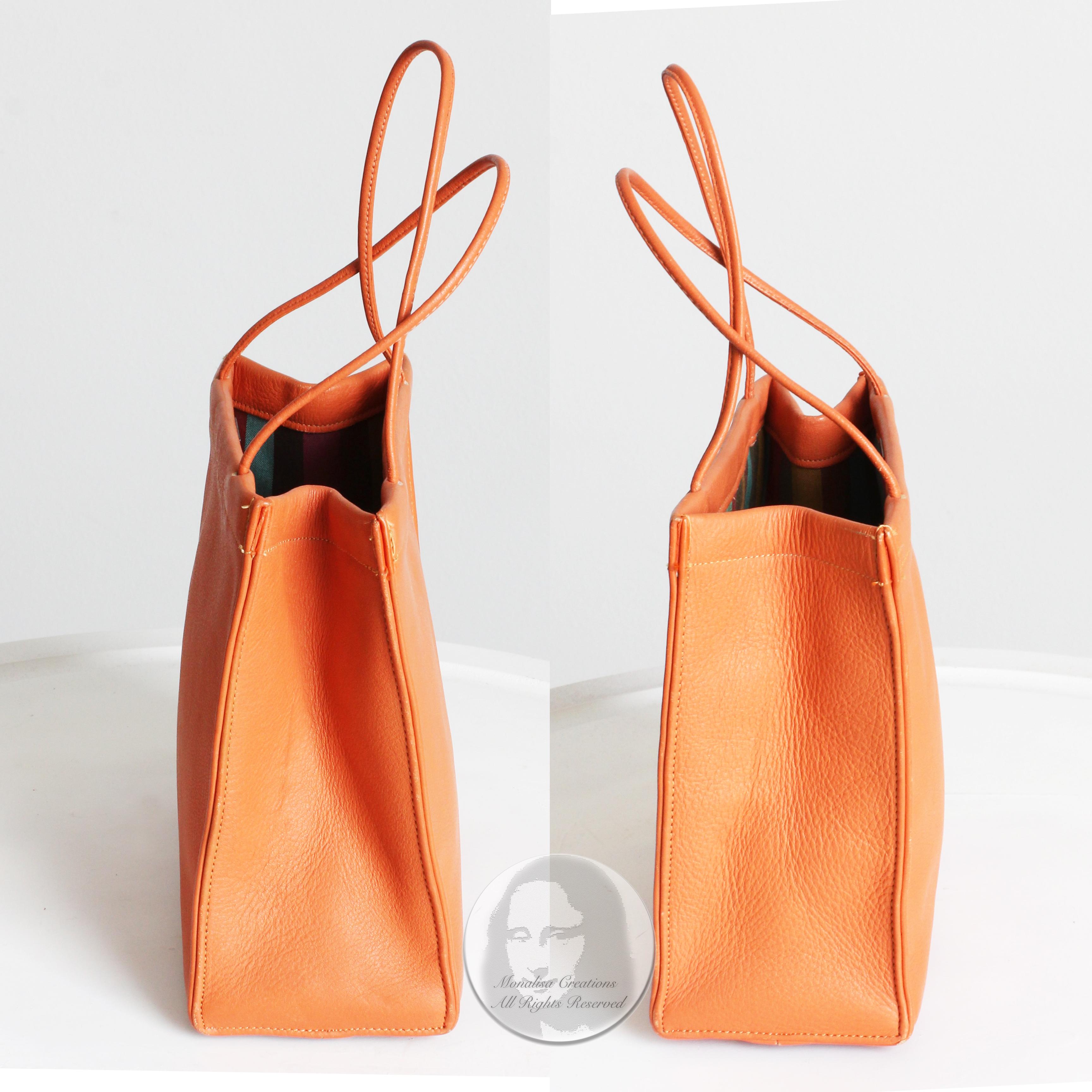 Bonnie Cashin For Coach Tote Bag Mini Double Handle Orange Leather Cashin Carry 1