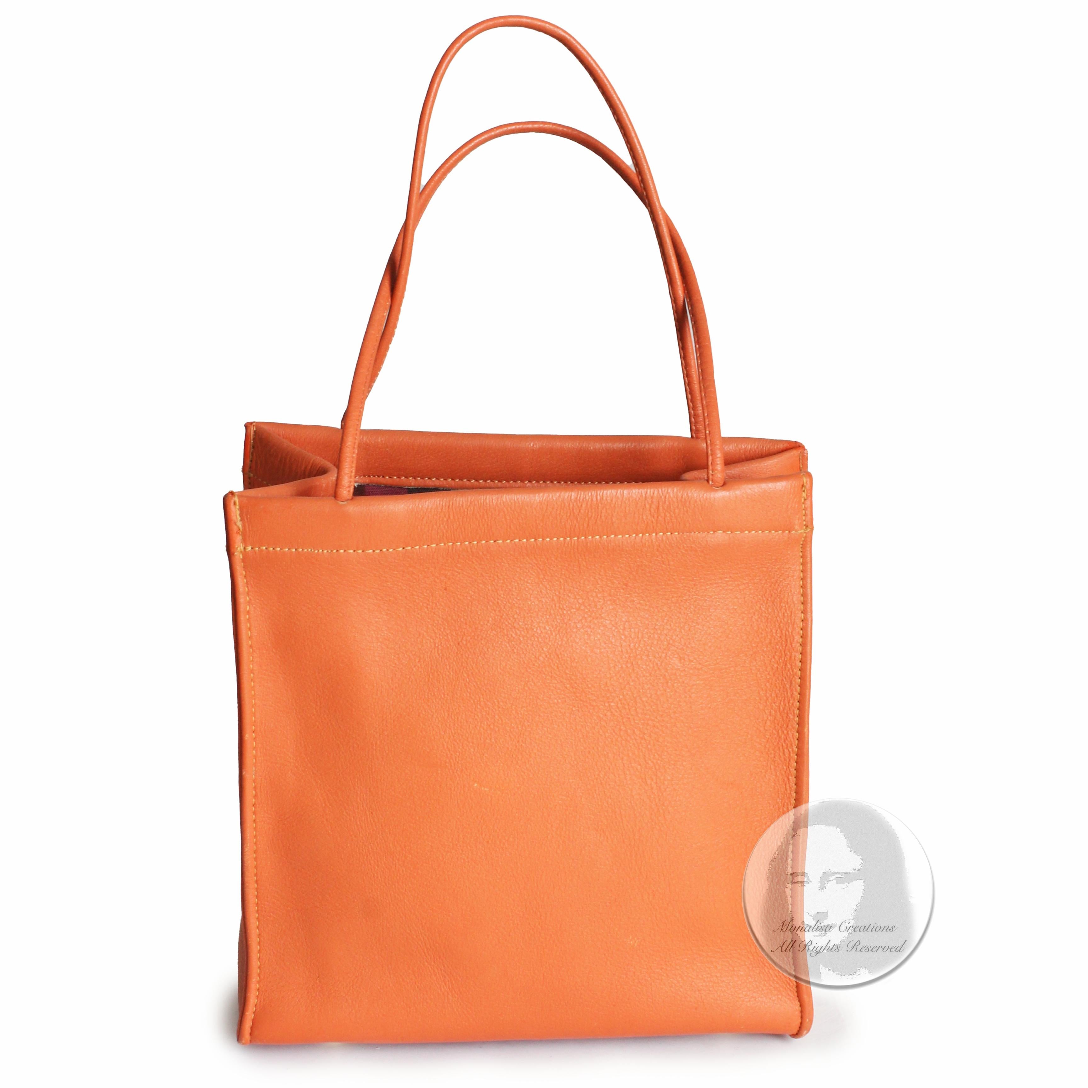Bonnie Cashin For Coach Tote Bag Mini Double Handle Orange Leather Cashin Carry 2