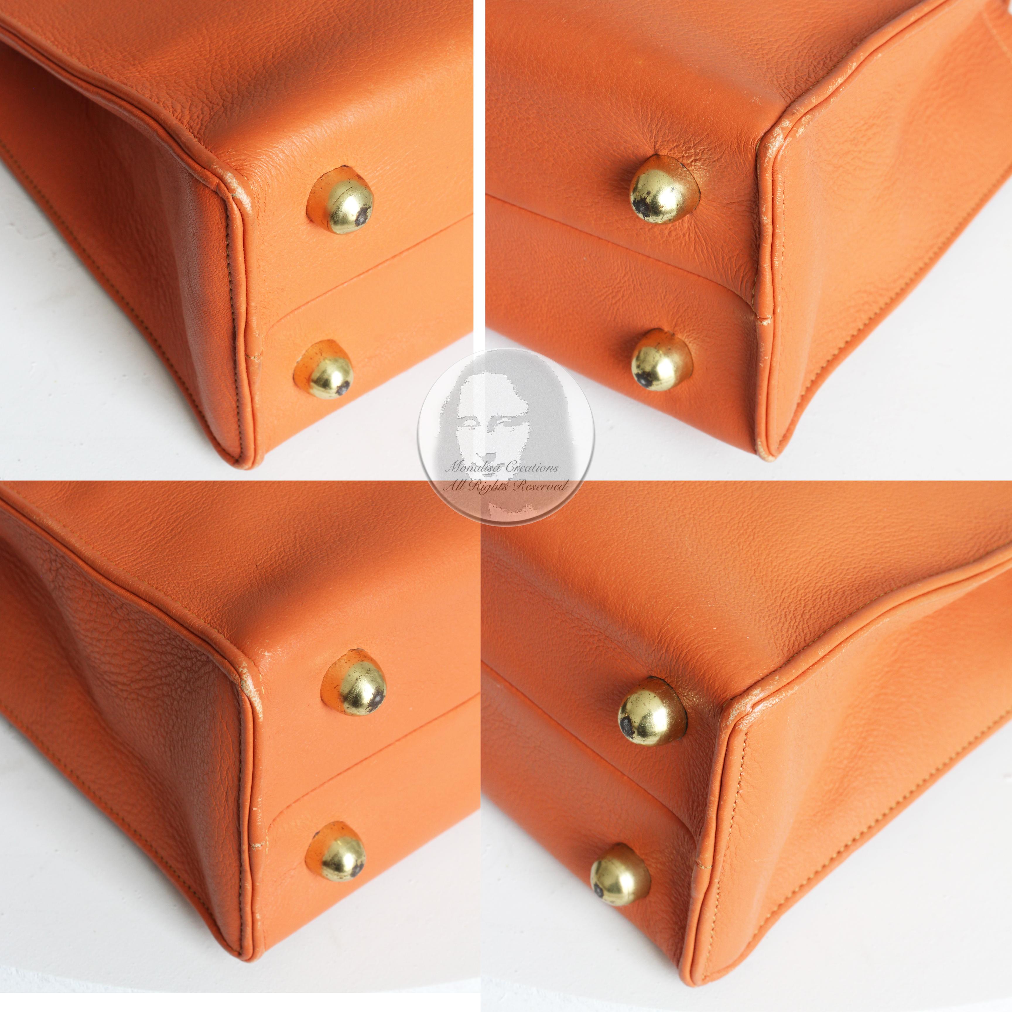 Bonnie Cashin For Coach Tote Bag Mini Double Handle Orange Leather Cashin Carry 4