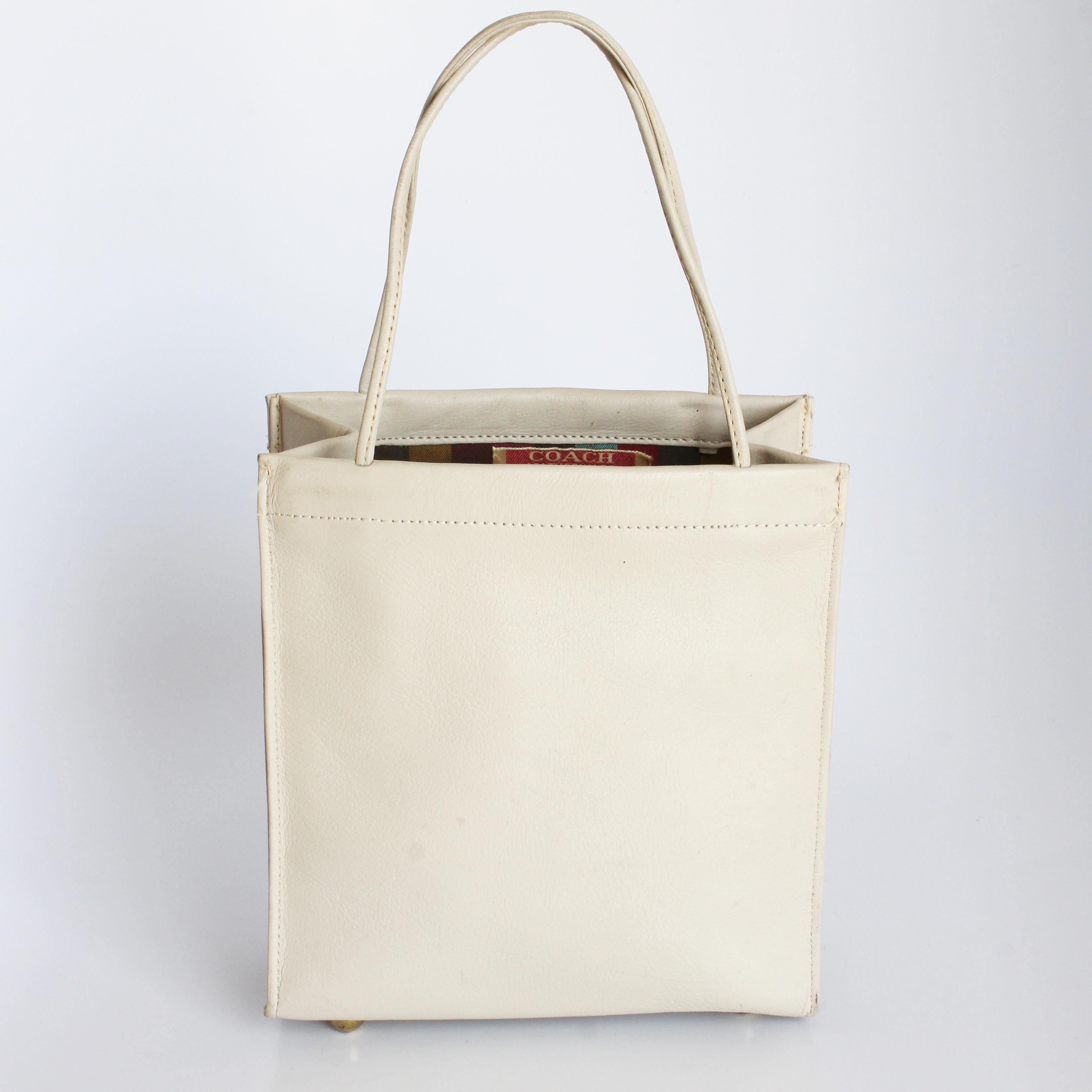 Bonnie Cashin para Coach Bolso Tote Tiny Shopping Bolso Bone Piel Raro Vintage años 60 en venta 2