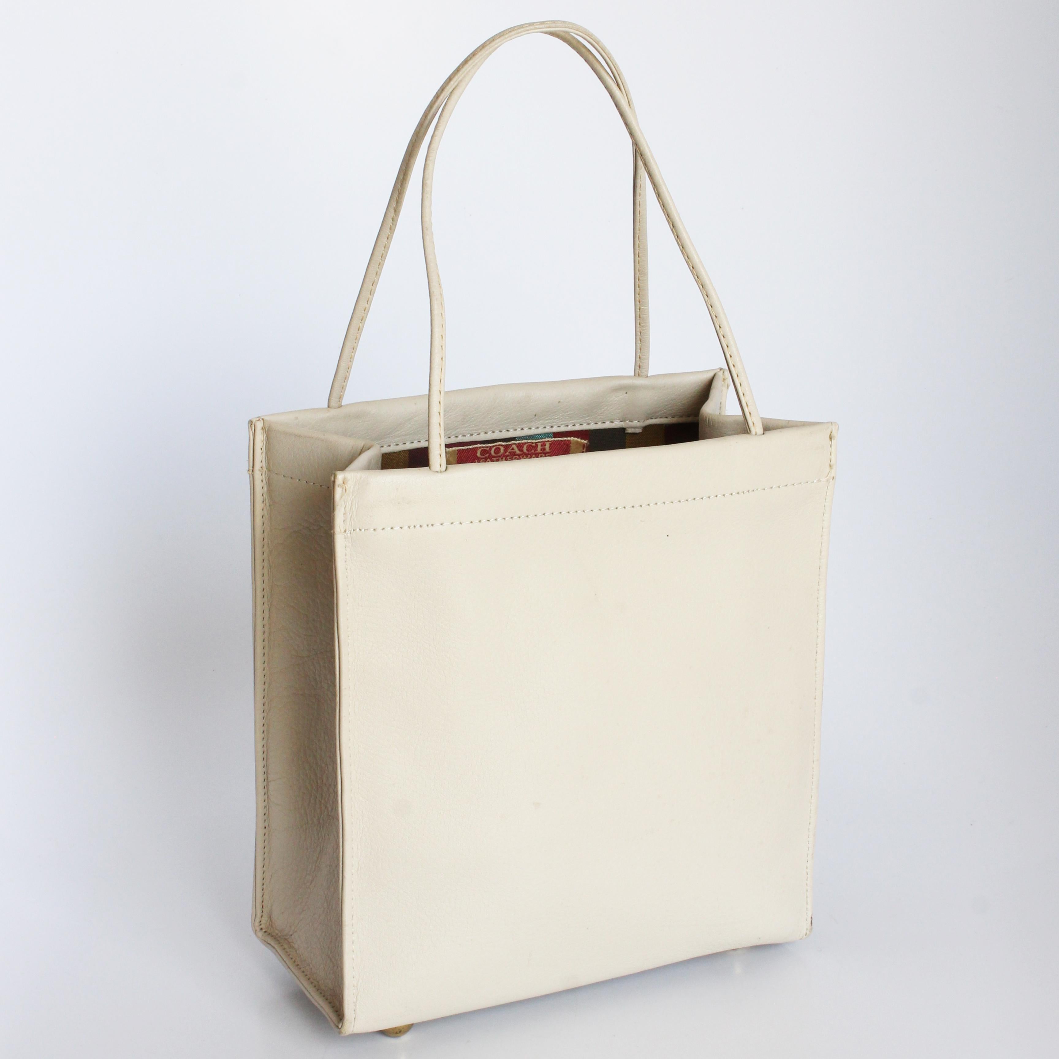 Bonnie Cashin para Coach Bolso Tote Tiny Shopping Bolso Bone Piel Raro Vintage años 60 en venta 3