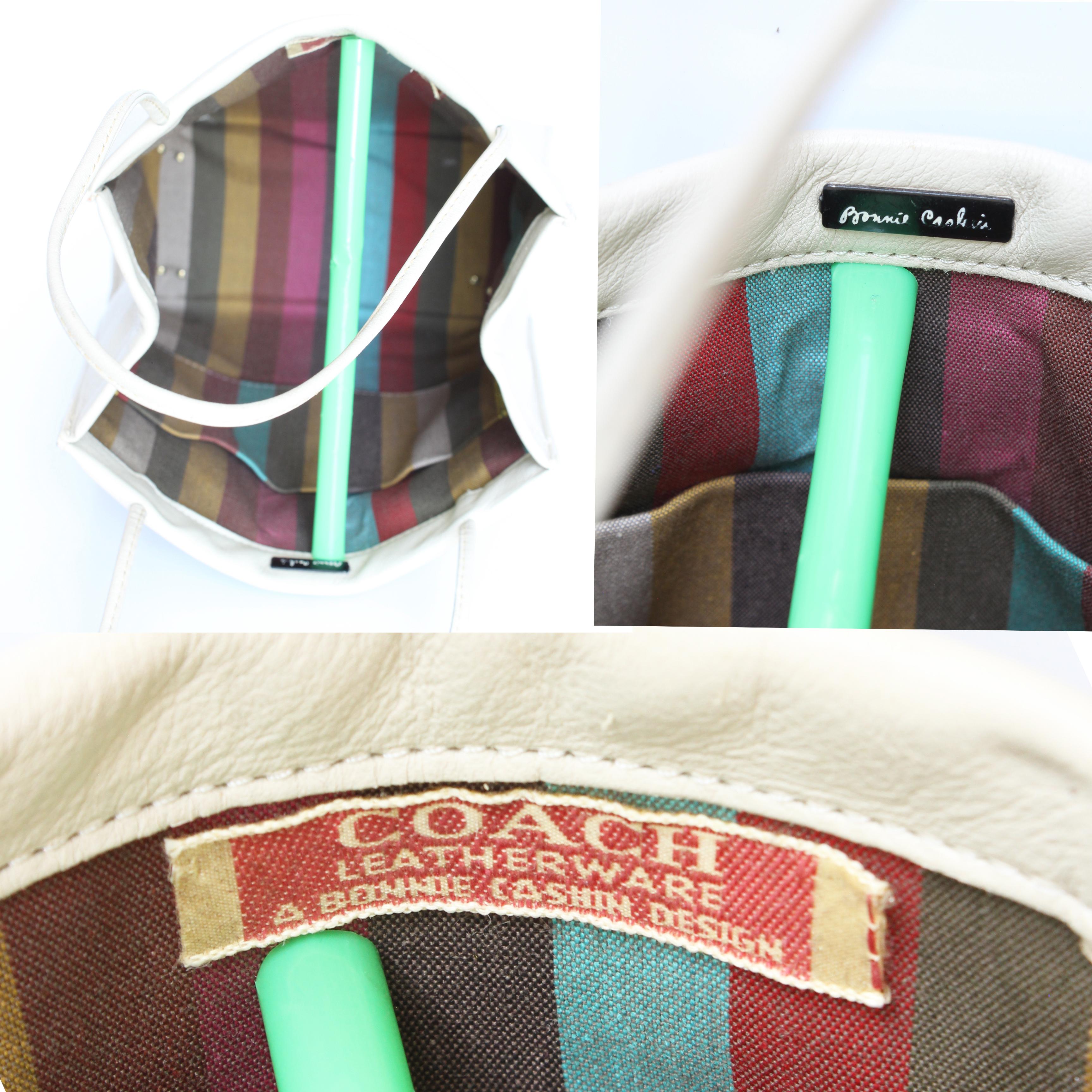 Bonnie Cashin para Coach Bolso Tote Tiny Shopping Bolso Bone Piel Raro Vintage años 60 en venta 4