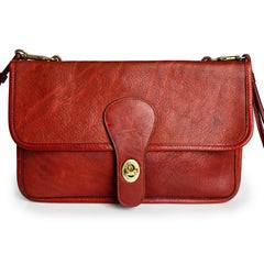 Bonnie Cashin for Coach Twin Clutch Bag RARE Rust Leather Early 70s Shoulder Bag