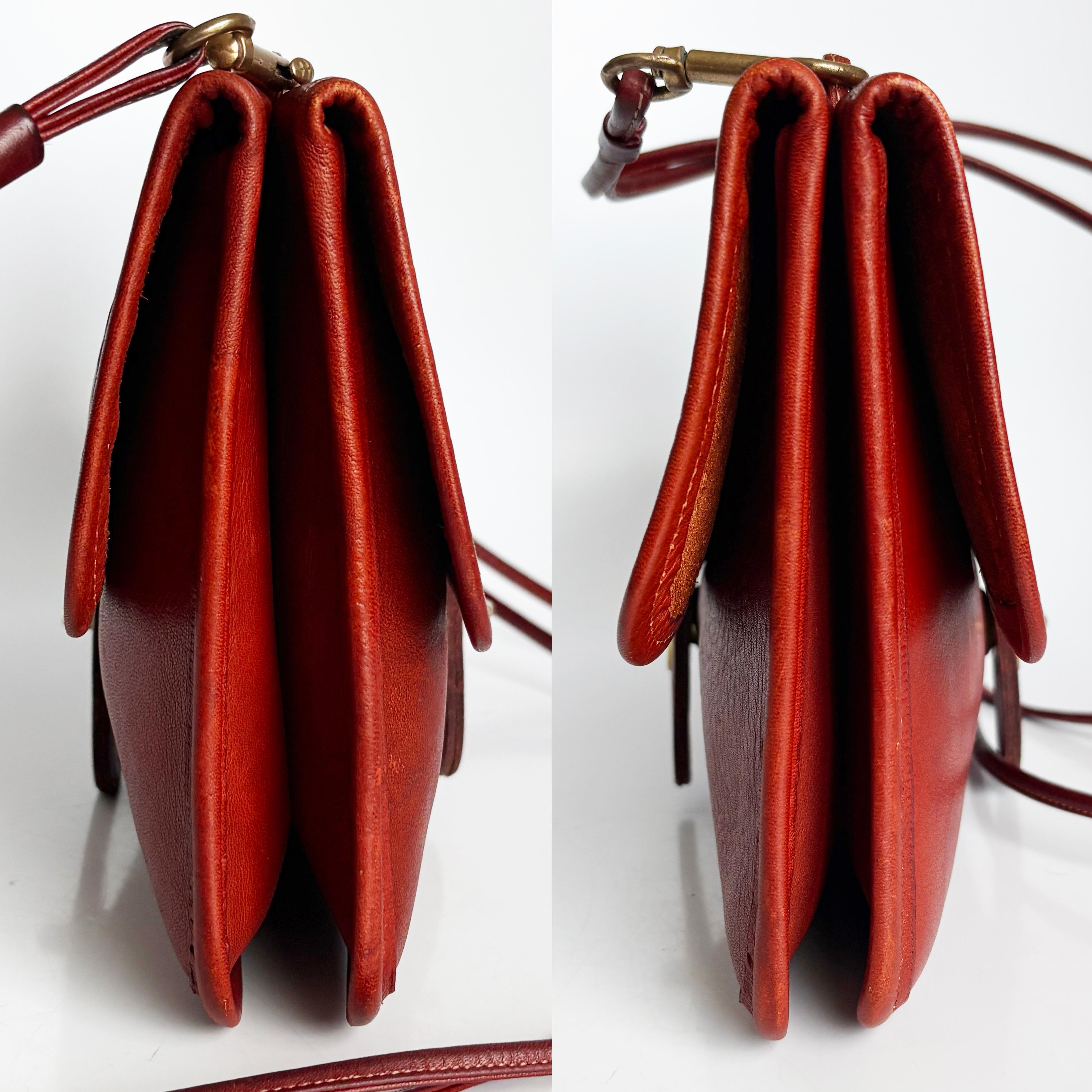 Bonnie Cashin für Coach Twin Clutch Bag RARE Rust Leder Early 70s Umhängetasche im Angebot 2