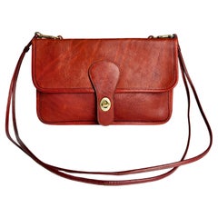 Bonnie Cashin for Coach Twin Clutch Bag RARE Rust Leather Early 70s Shoulder Bag