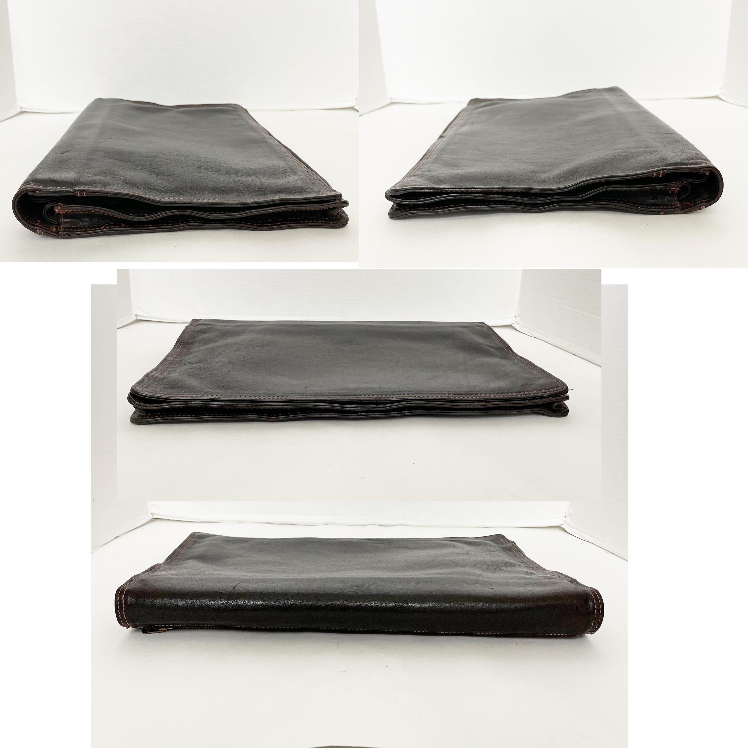 Bonnie Cashin for Meyers Oversized Clutch Bag Portfolio Brown Leather Vintage For Sale 6