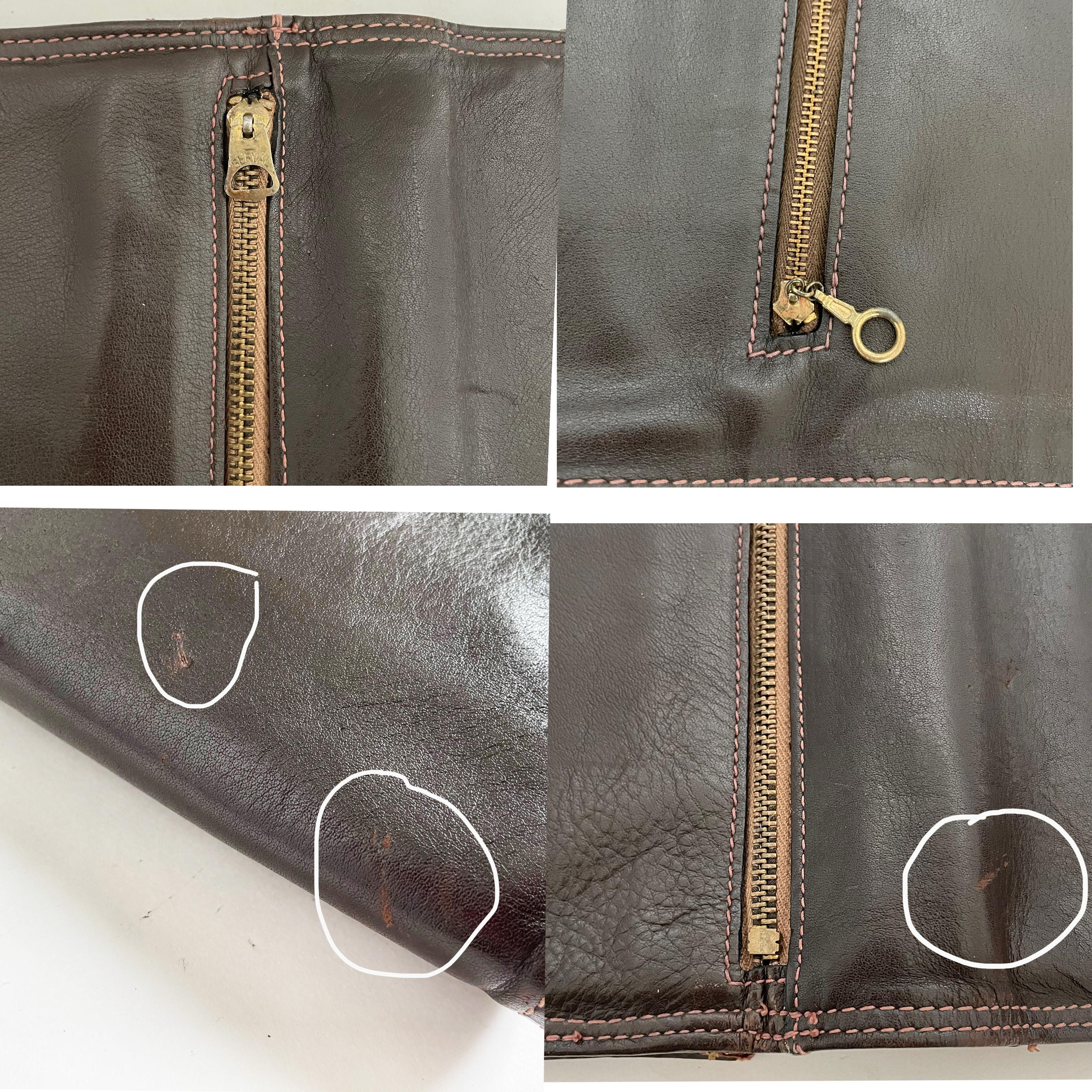 Bonnie Cashin for Meyers Oversized Clutch Bag Portfolio Brown Leather Vintage For Sale 11