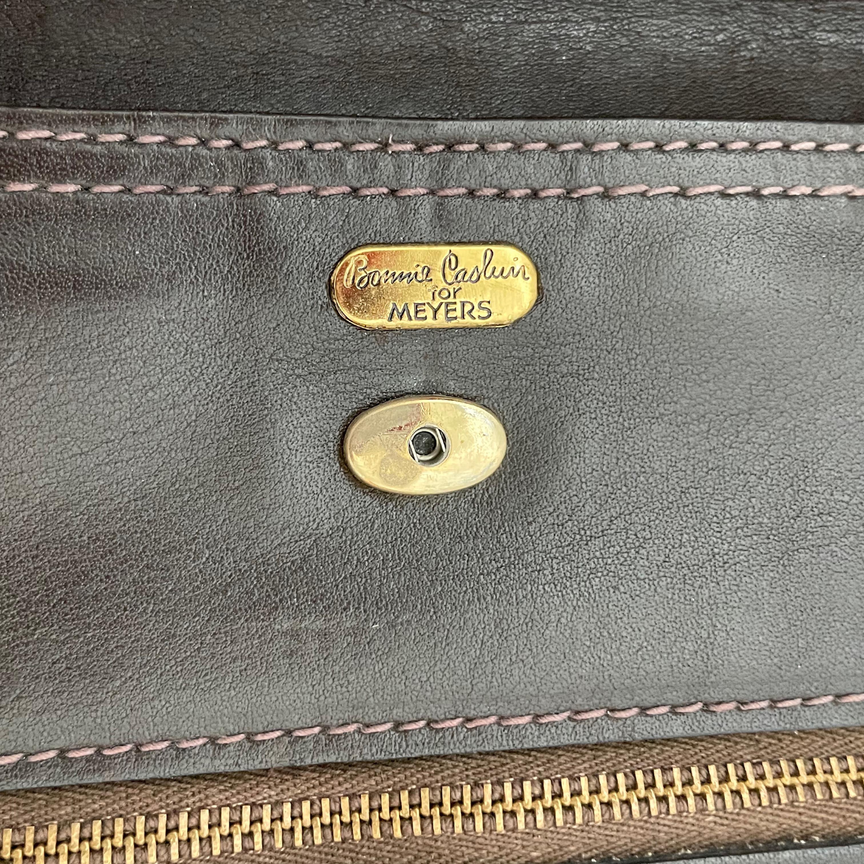 Bonnie Cashin for Meyers Oversized Clutch Bag Portfolio Brown Leather Vintage For Sale 10