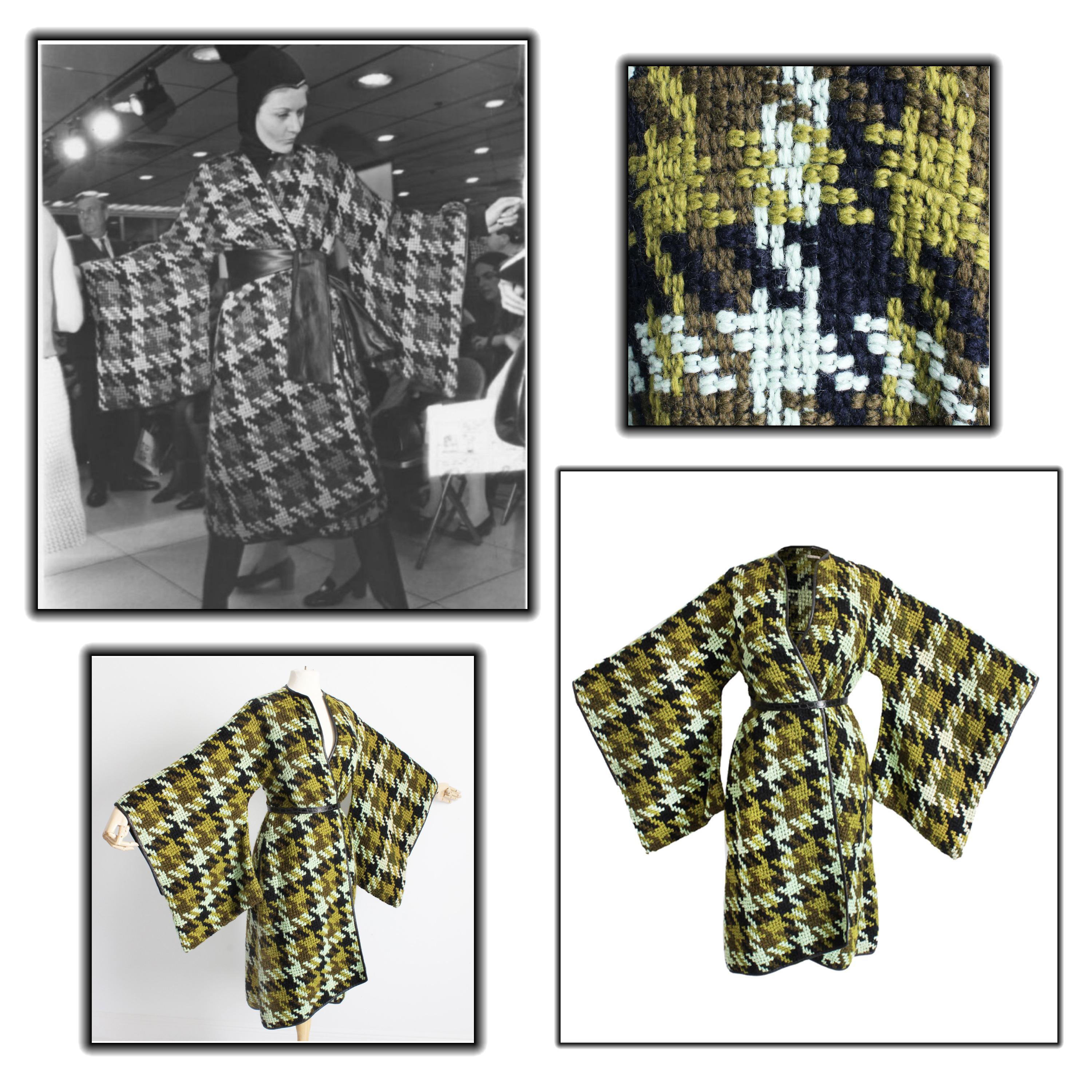 Bonnie Cashin for Sills 1960s Bouclé Knit Coat Oversized Trailing Sleeves Rare In condizioni ottime in vendita a Port Saint Lucie, FL