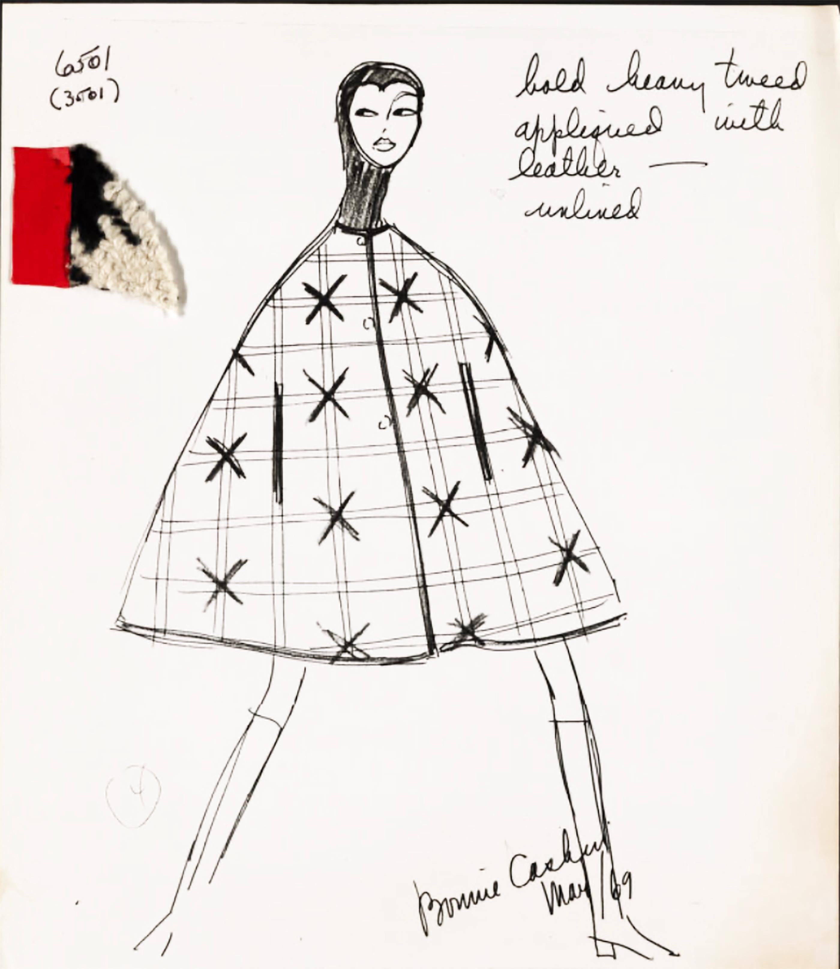 Donna Bonnie Cashin for Sills 1960s Mini Dress Brown Knit Suede Trim Madonna Hood Rare in vendita