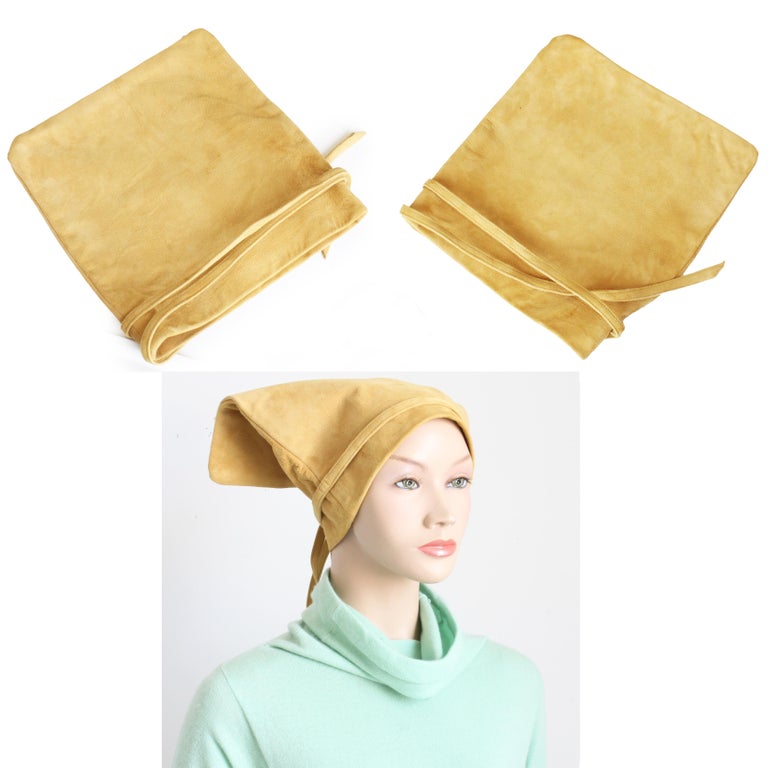 Bonnie Cashin for Sills Bag Hat Suede Leather Accessory Rare  display picture 2