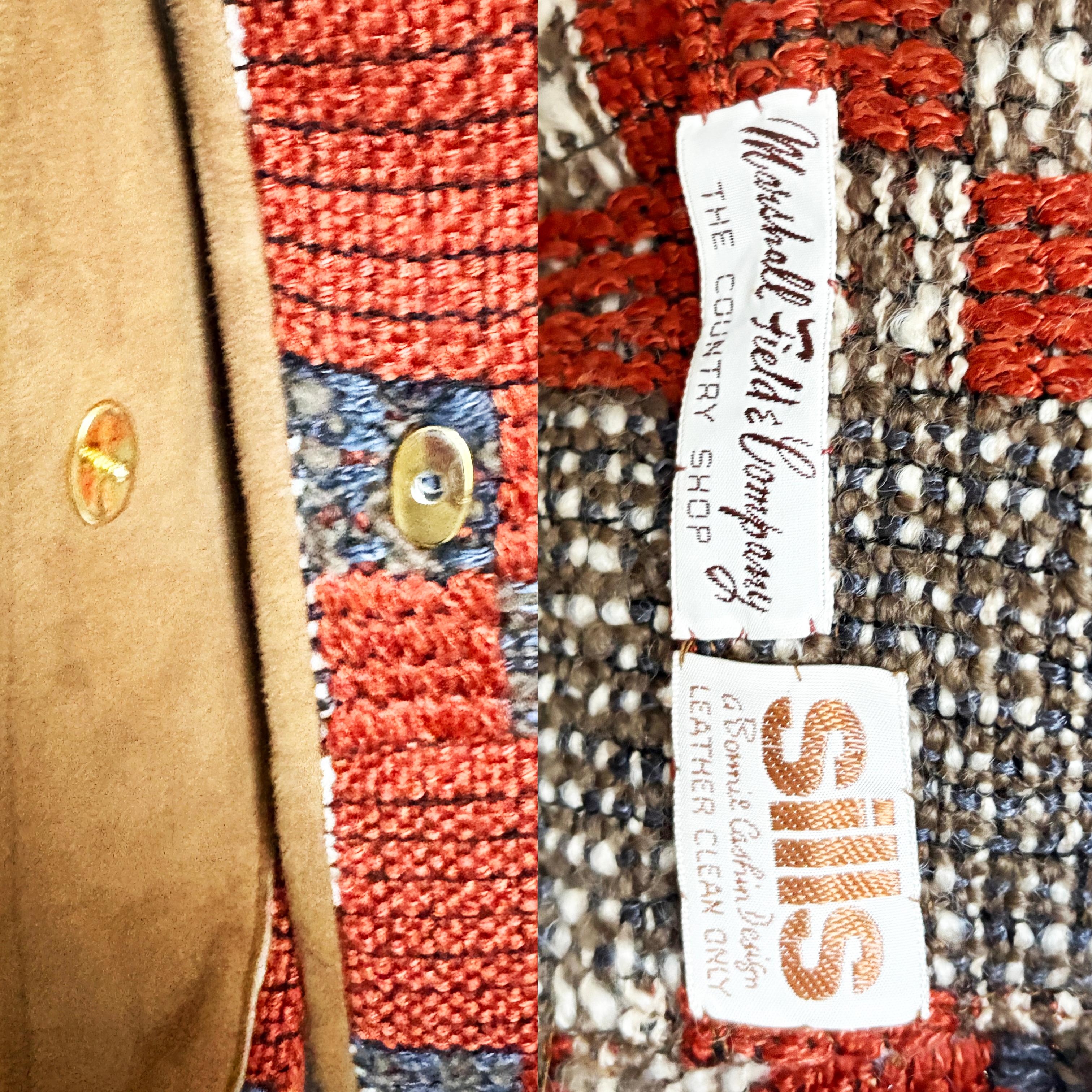 Bonnie Cashin for Sills Coat 1960s Tweed Knit Suede Trim Wrap Tie Waist Vintage For Sale 5