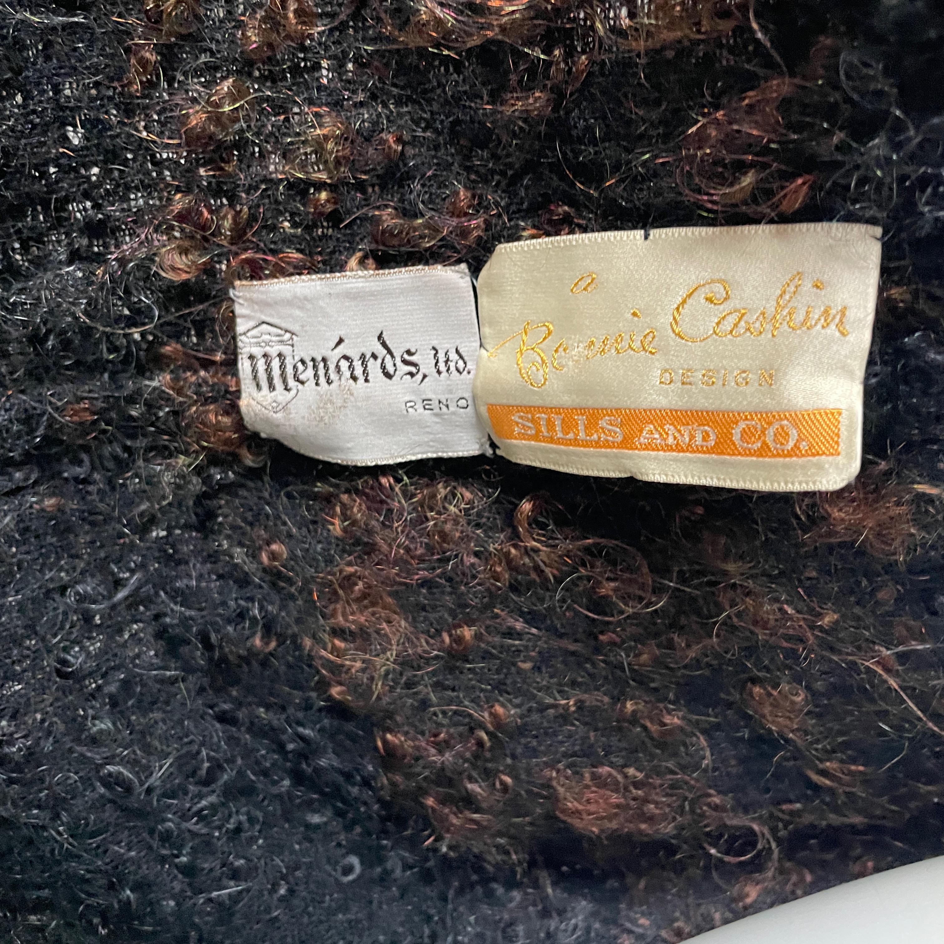 Bonnie Cashin for Sills Coat NOH Mohair Knit Leather Trim Museum Piece Rare OS For Sale 5