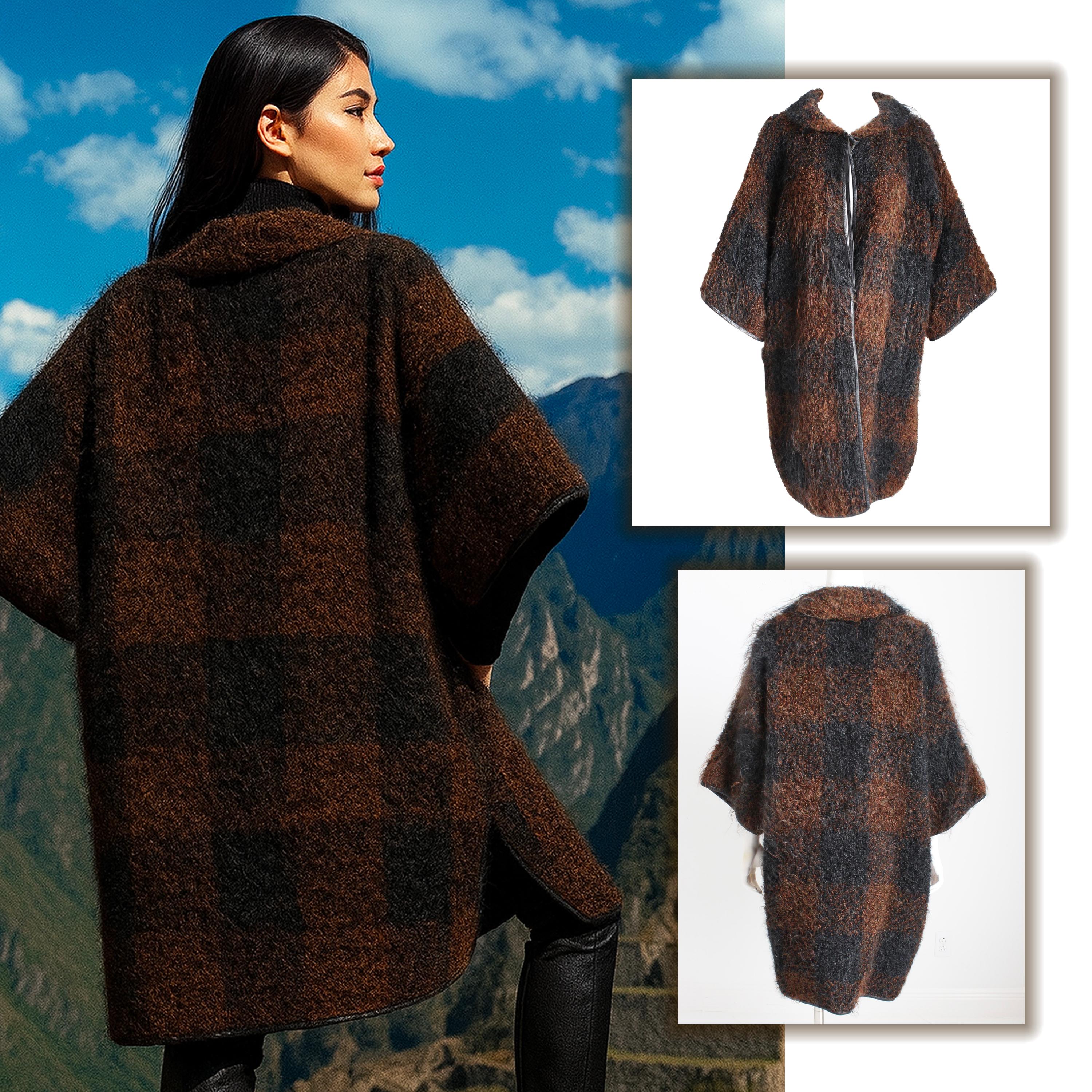 Bonnie Cashin for Sills Cappotto NOH Mohair Knit Leather Trim Museum Piece Rare OS In condizioni buone in vendita a Port Saint Lucie, FL