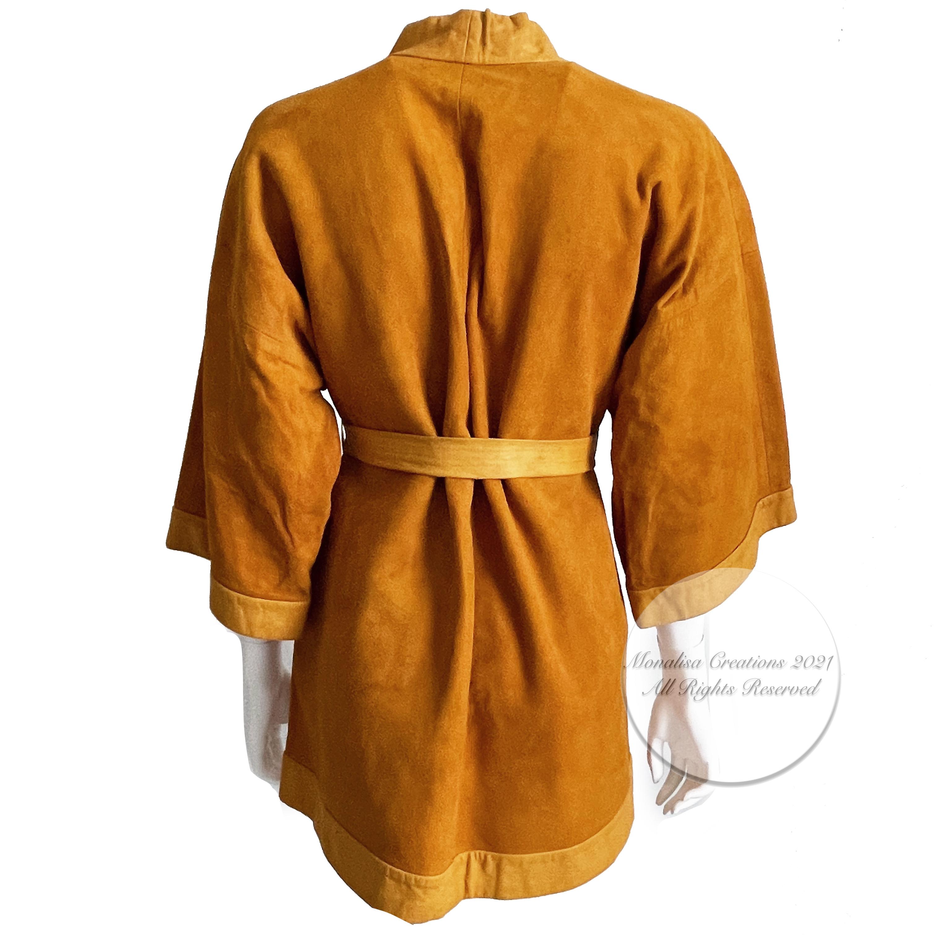Bonnie Cashin for Sills Jacket Pumpkin Suede Leather Kimono Style Rare S/M 1