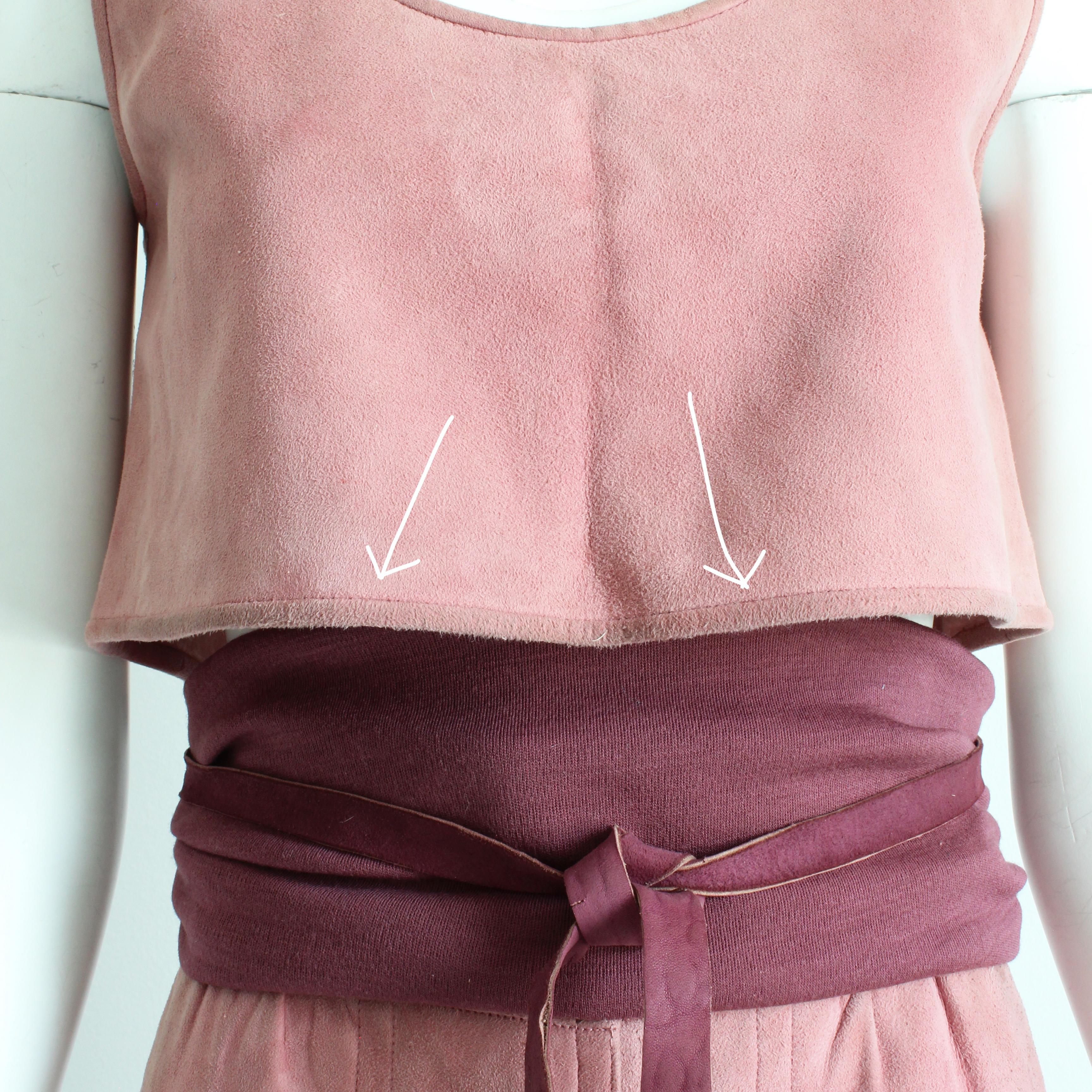 Bonnie Cashin for Sills Pale Pink Suede Skirt Set 3pc Top Skirt and Belt Rare S For Sale 11