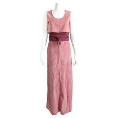 Bonnie Cashin for Sills Rosa Wildleder Rock Set 3pc Top Rock und Gürtel Rare S 1970er