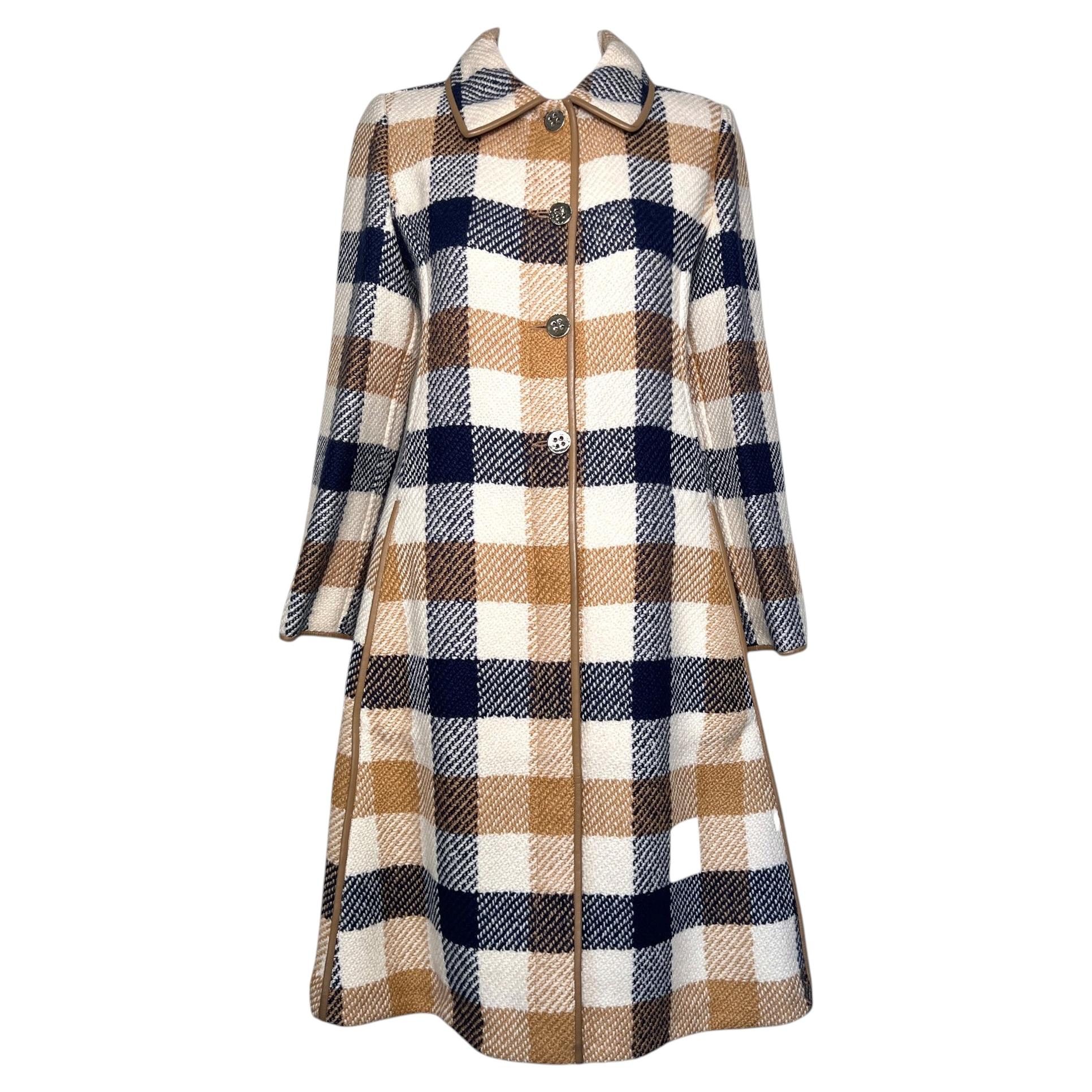Bonnie Cashin for Sills Spring 1968 Cream Check Wool Tweed Coat, Documented