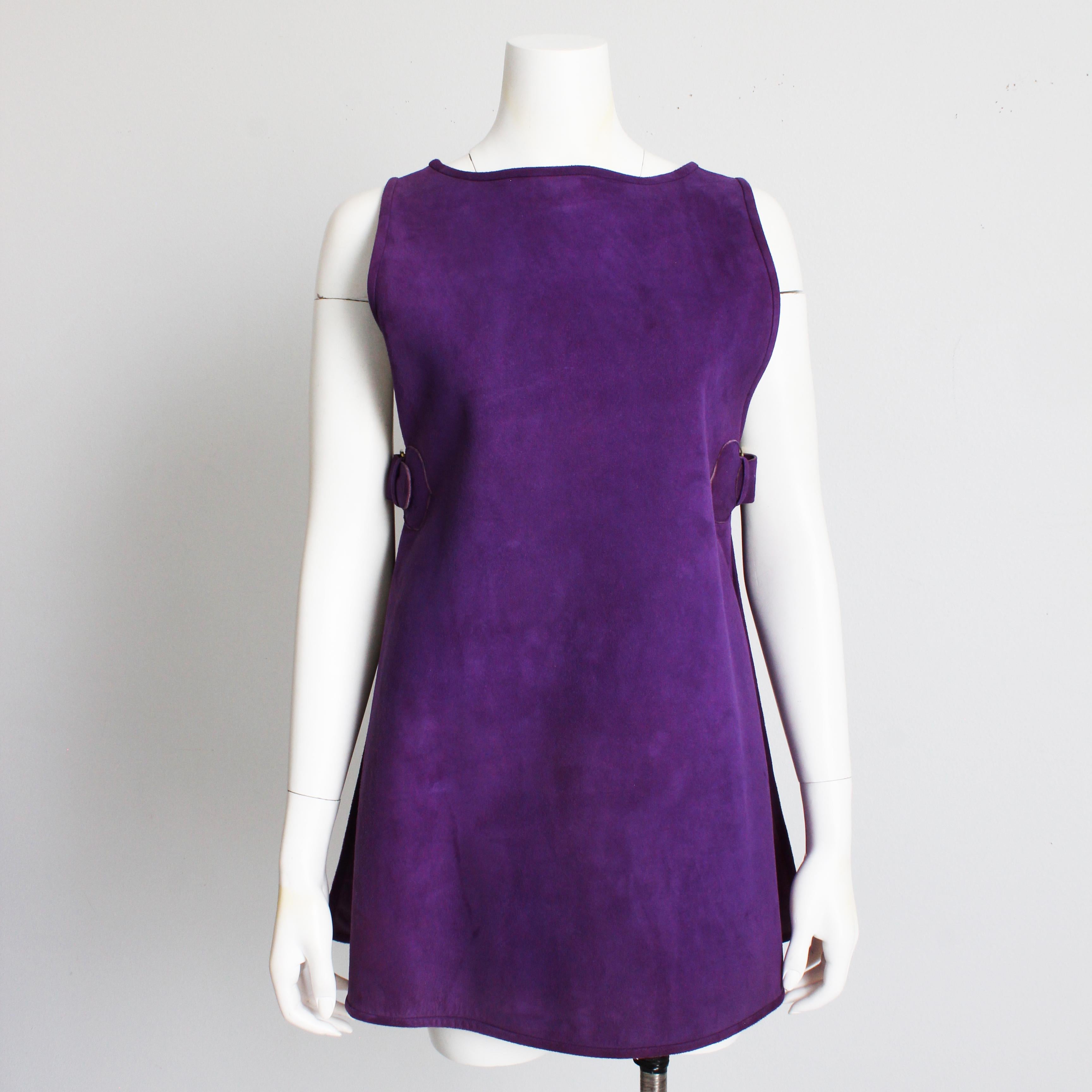 Authentic, preowned, vintage Bonnie Cashin for Sills lilac purple suede tunic dress or tabard, likely made in the 60s. Originally sold by Saks 5th Avenue, where it retailed for $100 (which is now worth $1010 in todays dollars!!)  Made from a a