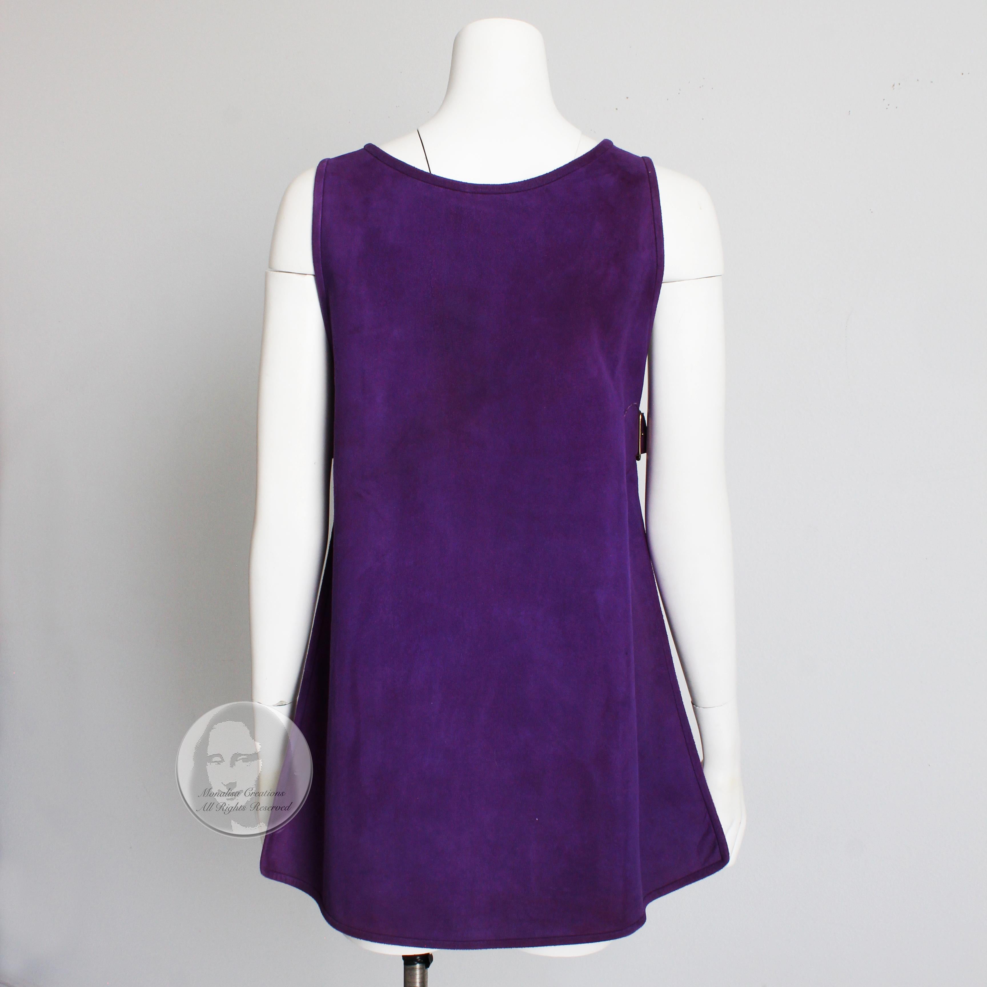 Bonnie Cashin for Sills Tunic Dress Lilas Suede Saks 5th Ave Vintage 60s NOS NWT en vente 1