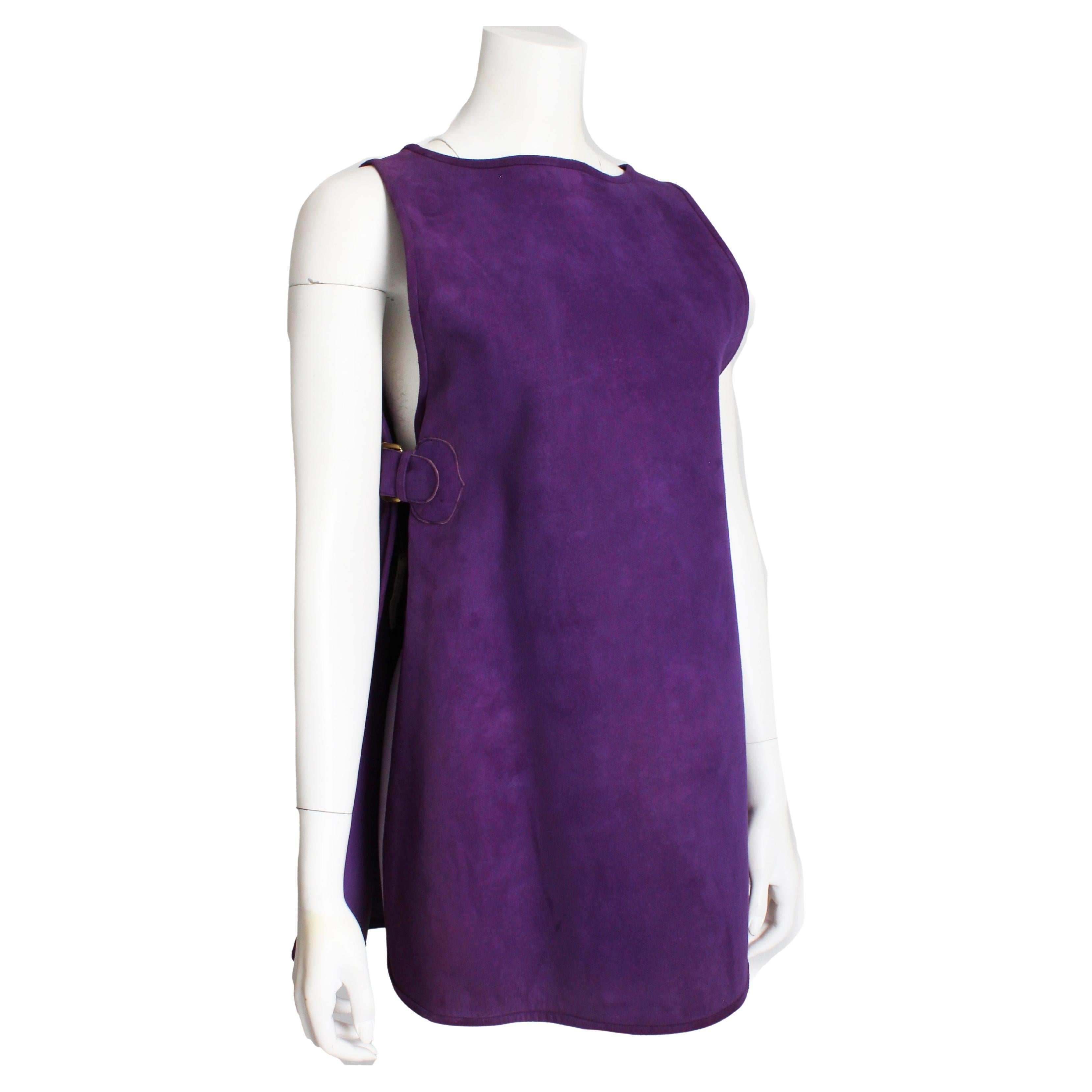 Bonnie Cashin for Sills Tunic Dress Lilac Suede Saks 5th Ave Vintage 60s NOS NWT For Sale