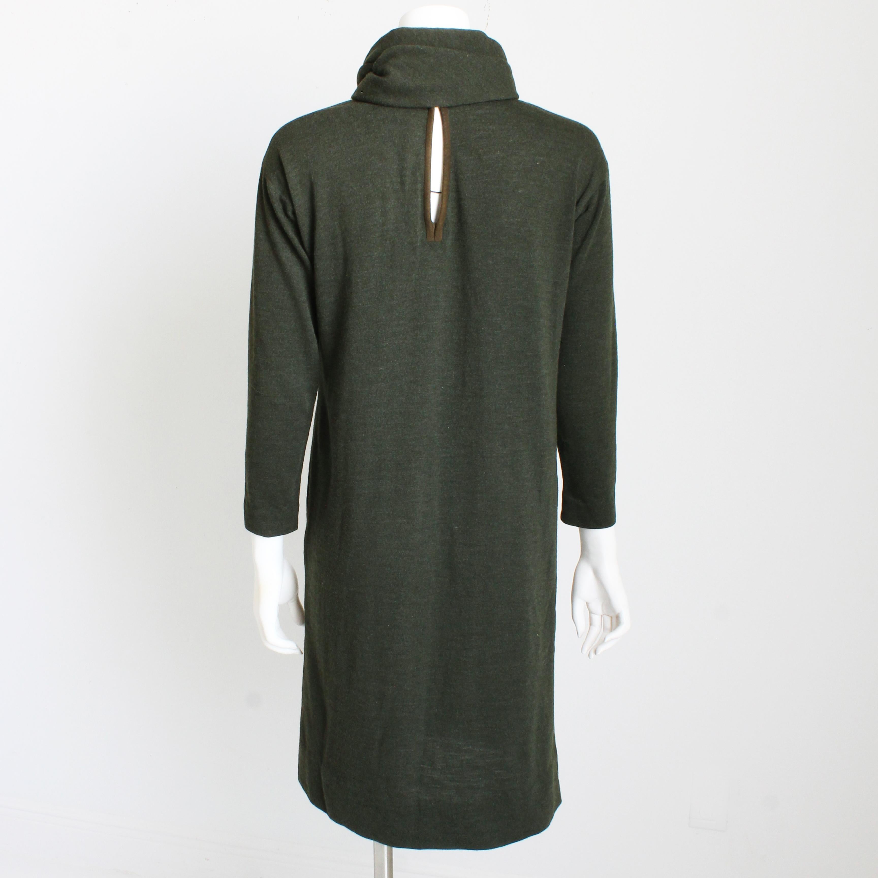 Robe Bonnie Cashin for Sills en laine tricotée avec fermoir en laisse de chien Loden 60s Mod Taille 12 en vente 5
