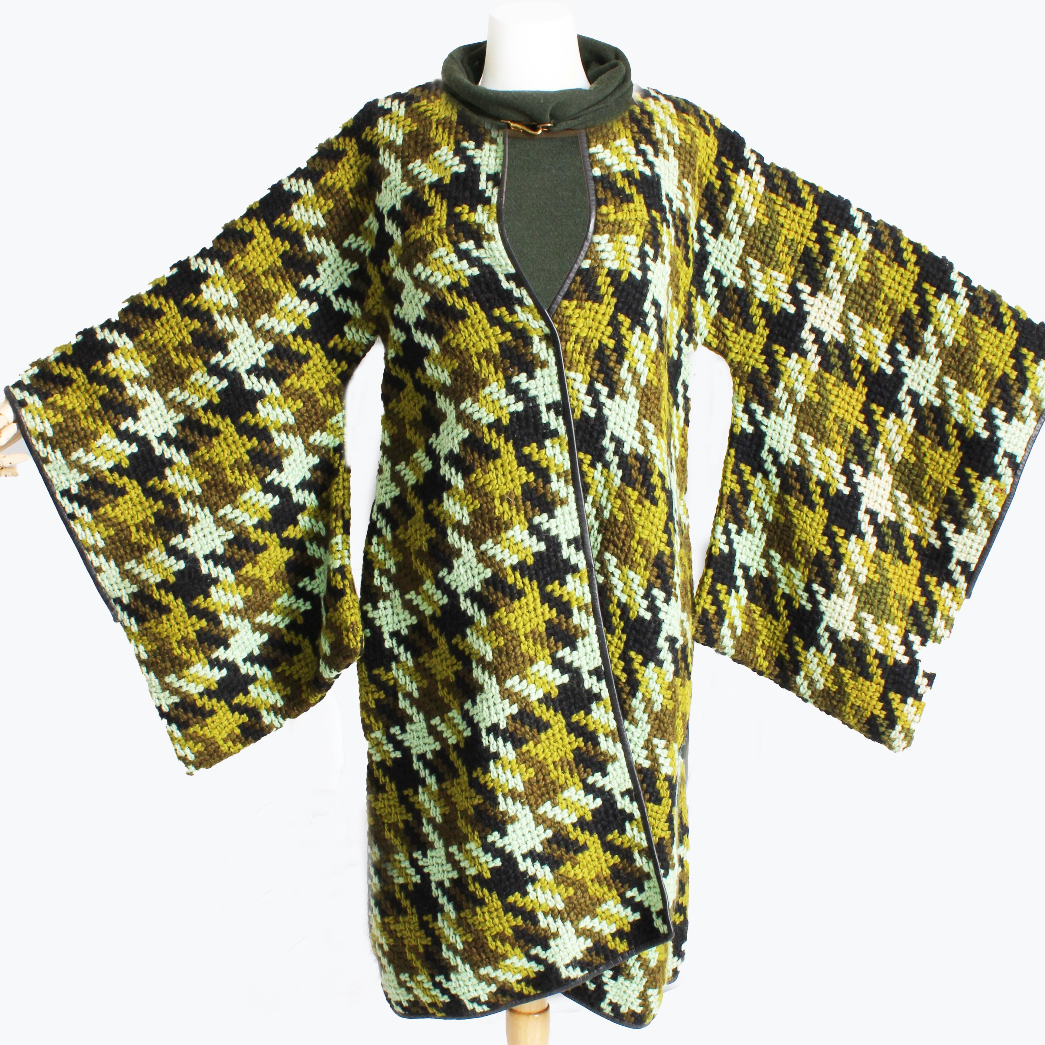 Robe Bonnie Cashin for Sills en laine tricotée avec fermoir en laisse de chien Loden 60s Mod Taille 12 en vente 8
