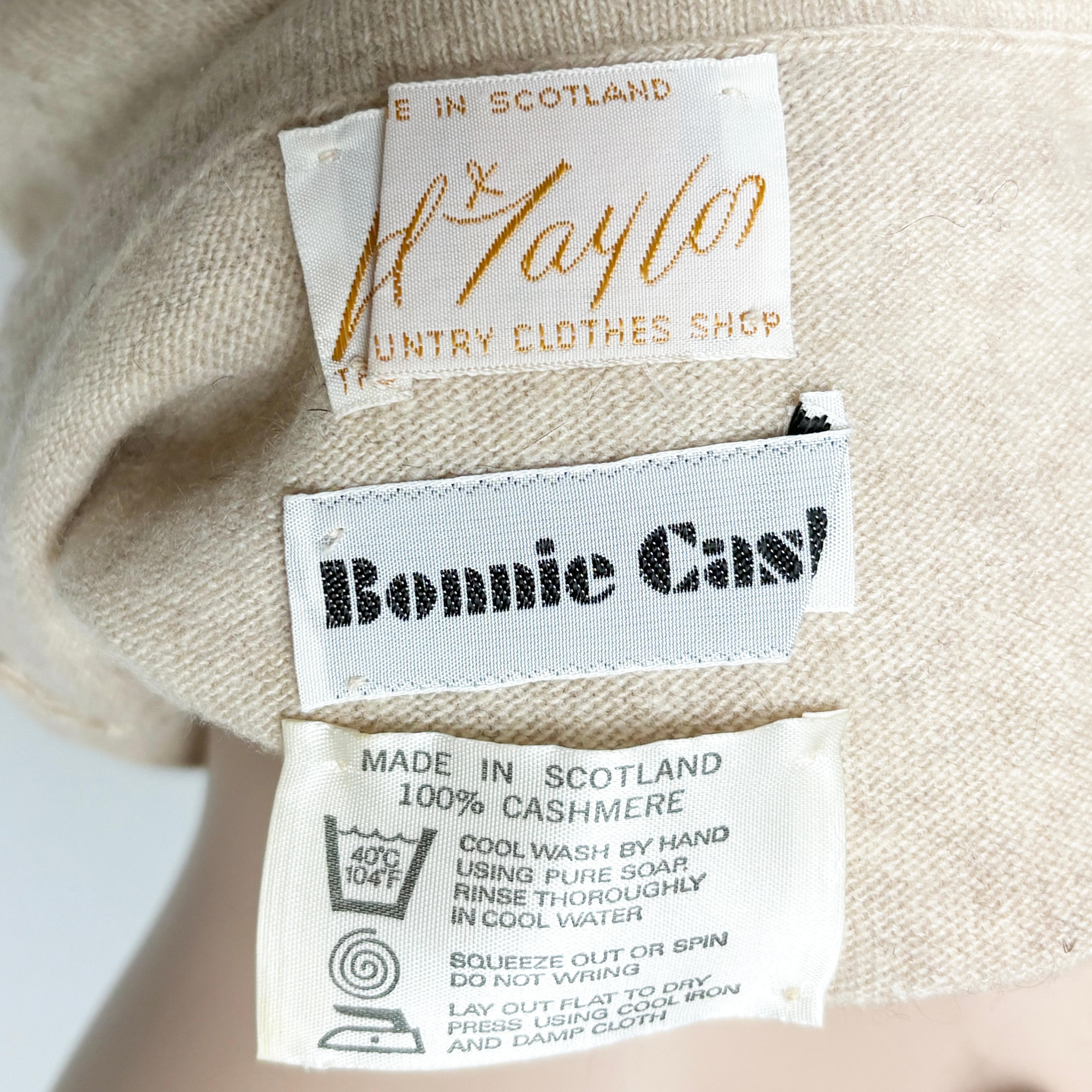 Bonnie Cashin Funnel Neck Sweater Cashmere Oatmeal Tan Lord & Taylor Rare HTF For Sale 3