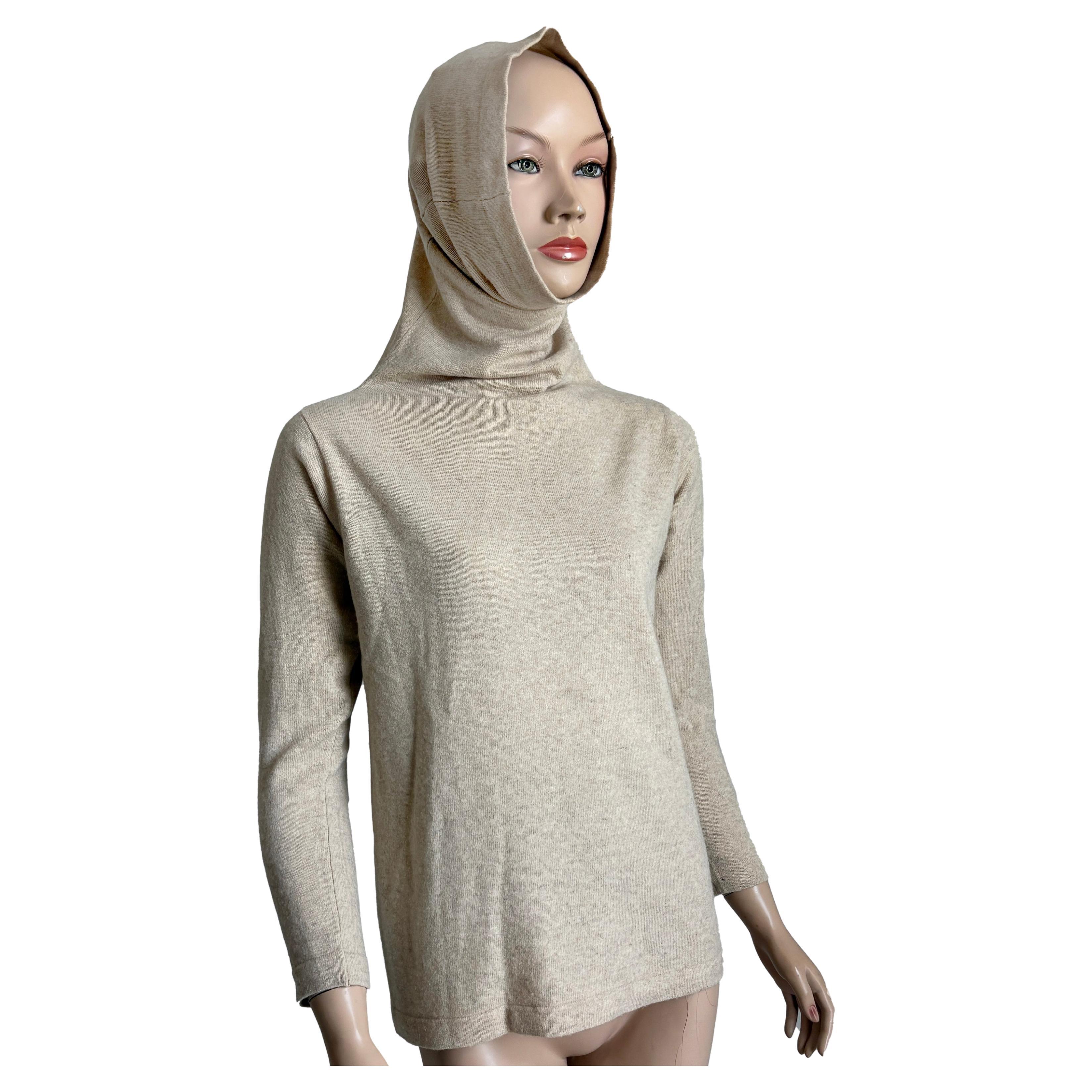 Bonnie Cashin Funnel Neck Sweater Cashmere Oatmeal Tan Lord & Taylor Rare HTF For Sale